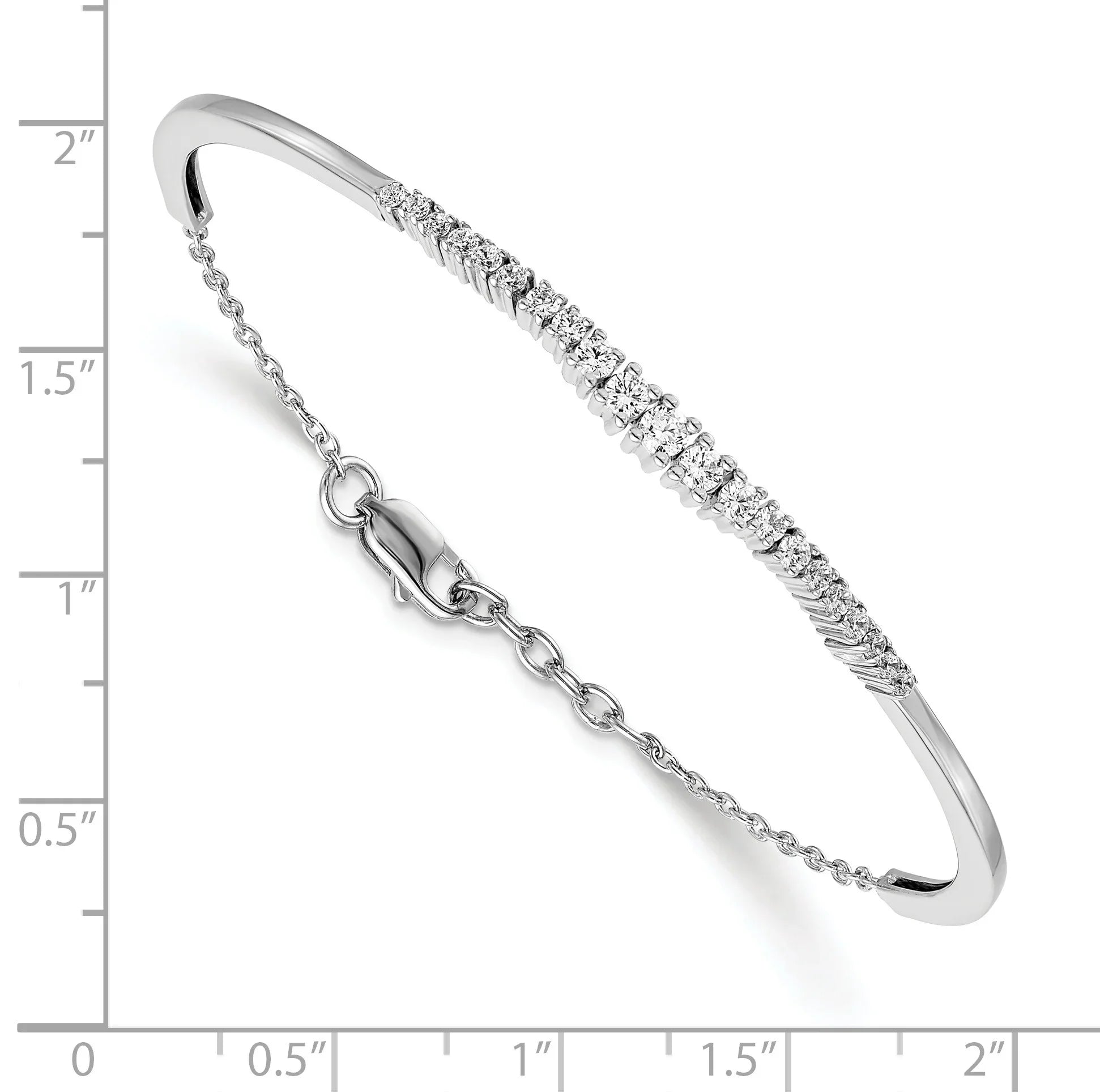14k Gold Lab Grown Diamond Graduated Bangle Bracelet - Fine Diamond