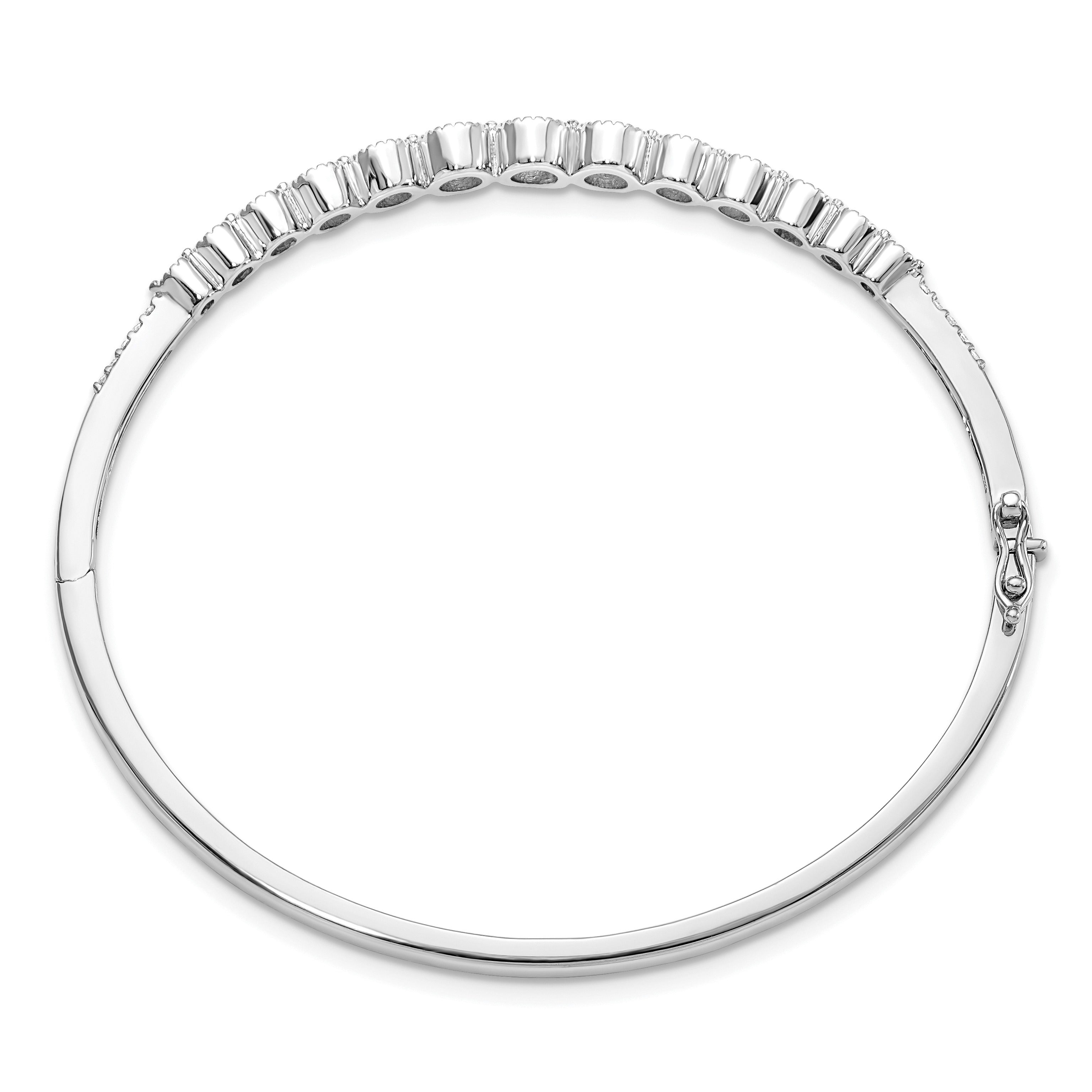 14k White Gold 1 1/2 carat Lab Grown Diamond Bangle Bracelet