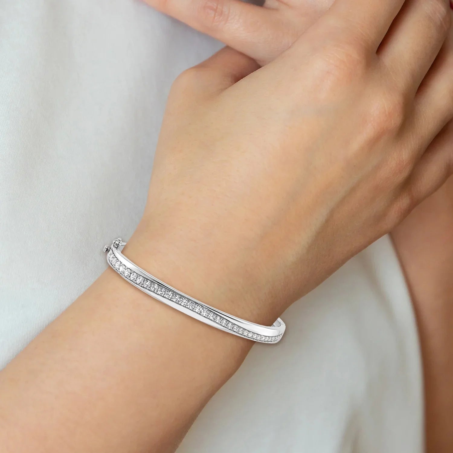 14K Gold Lab Grown Diamond Bangle Bracelets - Fine Diamond