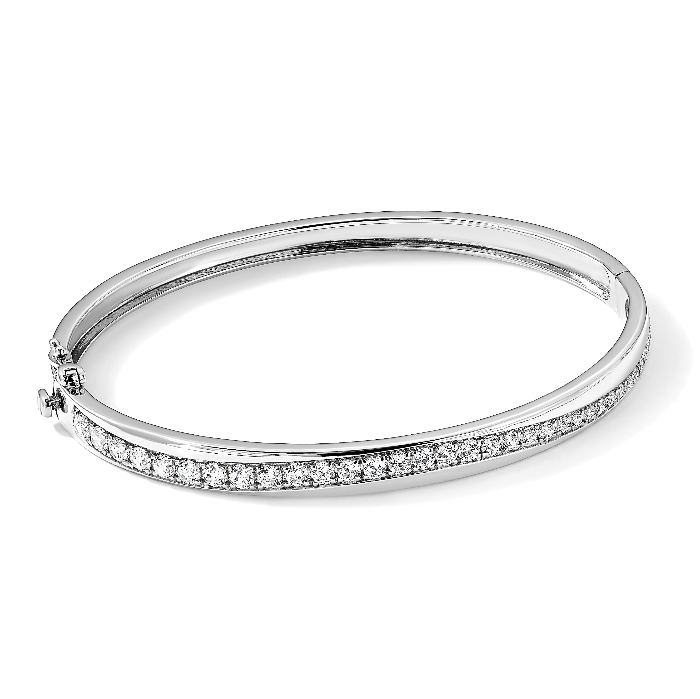 14K Gold Lab Grown Diamond Bangle Bracelets