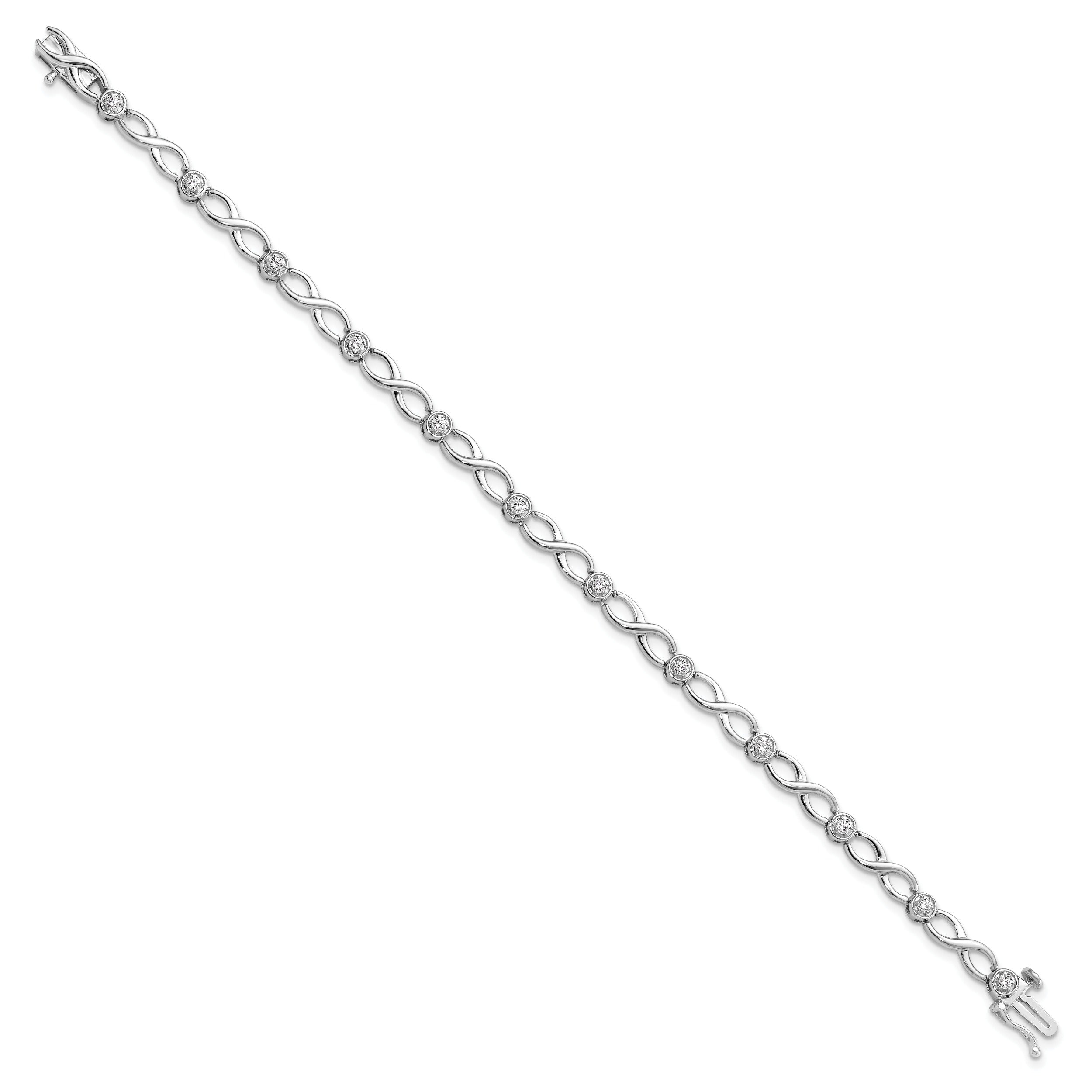 14k White Gold 1/2Carat Lab Grown Diamond Infinity Bracelet