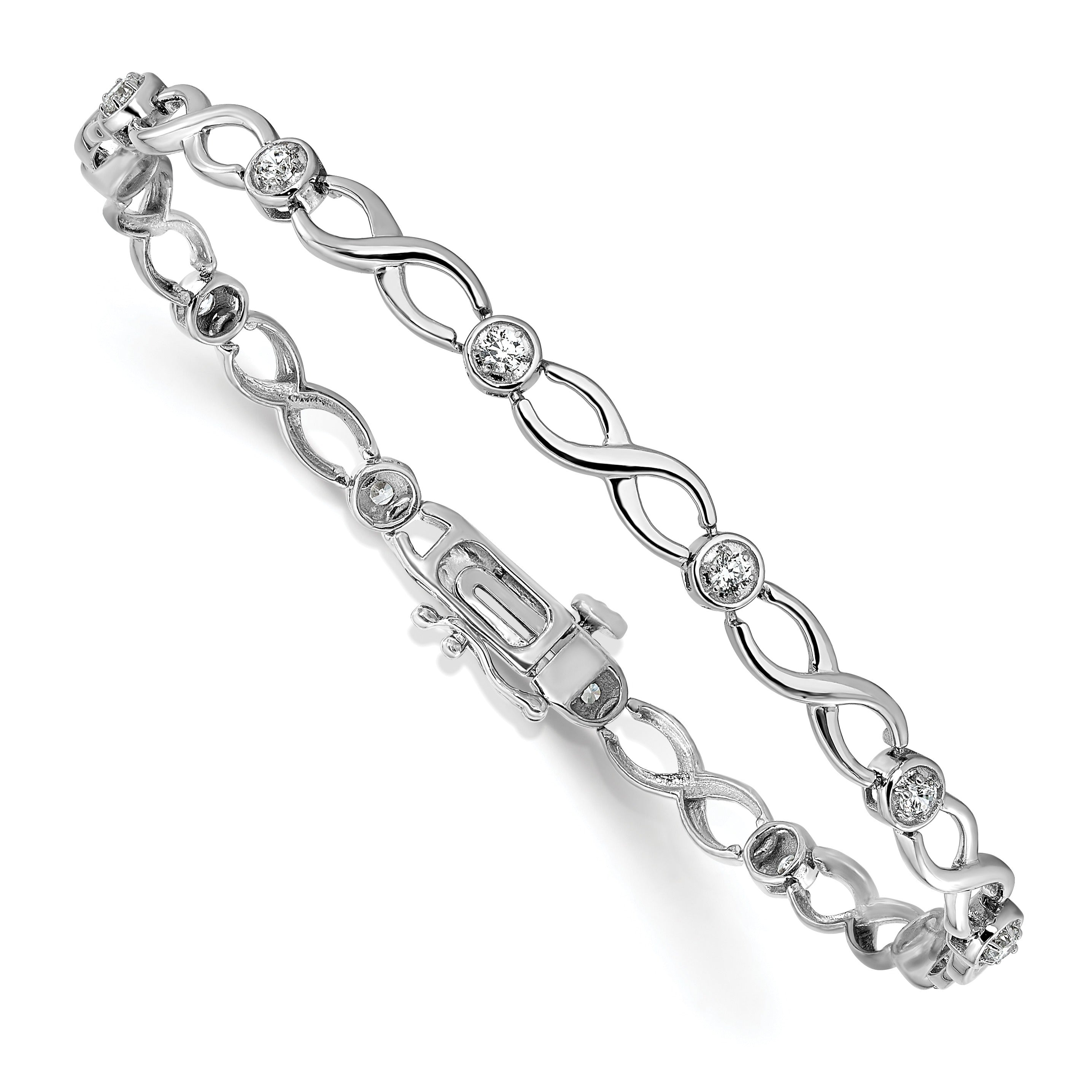 14k White Gold 1/2Carat Lab Grown Diamond Infinity Bracelet