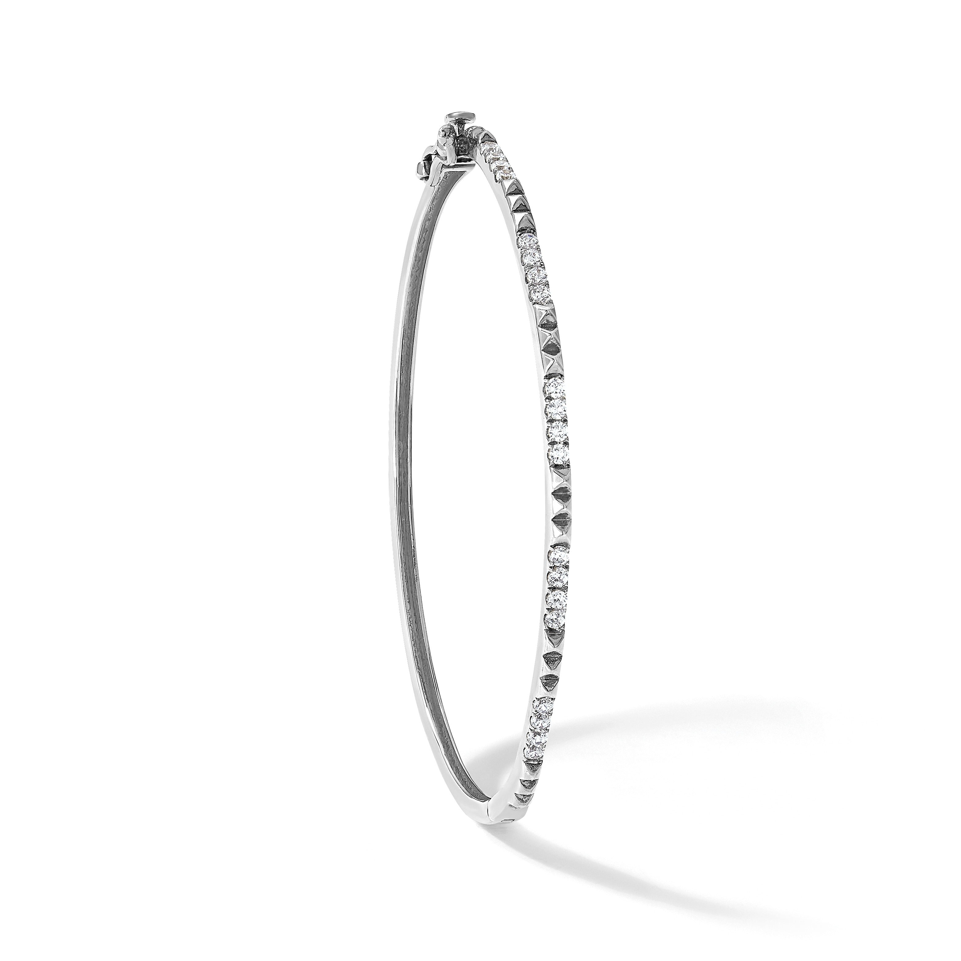 14K Gold Lab Grown Diamond Bangle Bracelets