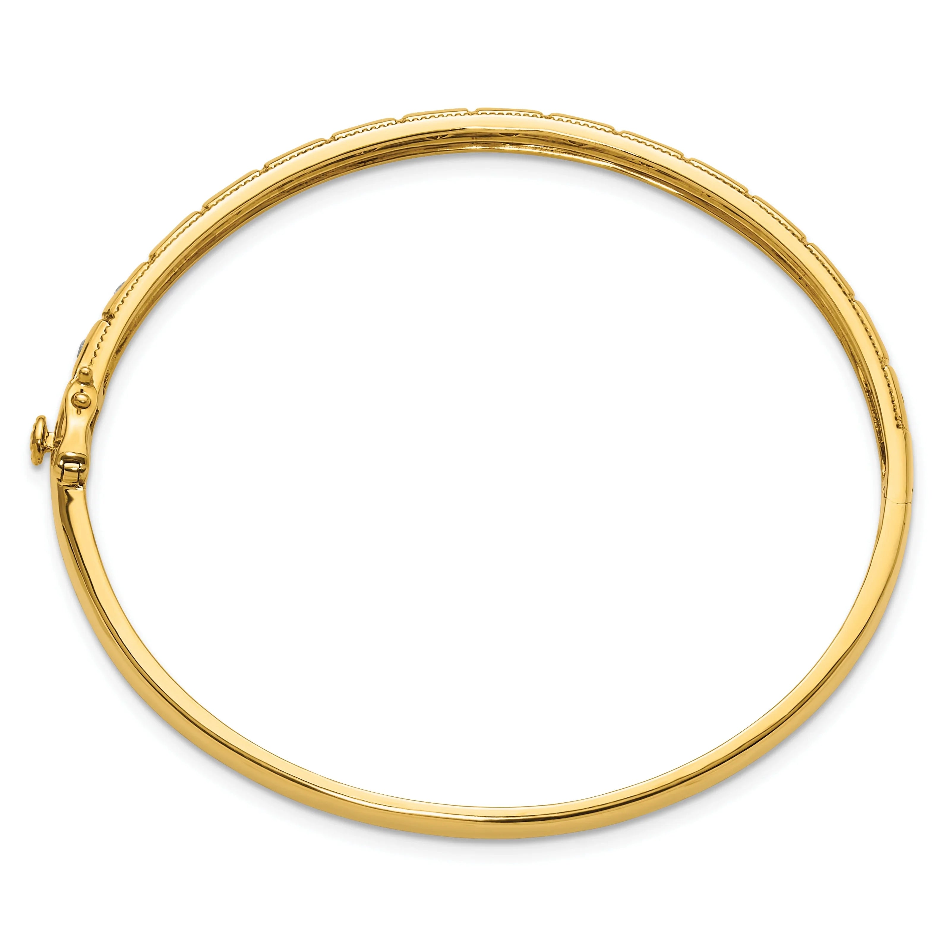 14K Gold 1/2 carat Lab Grown Diamond Bangle Bracelet - Fine Diamond