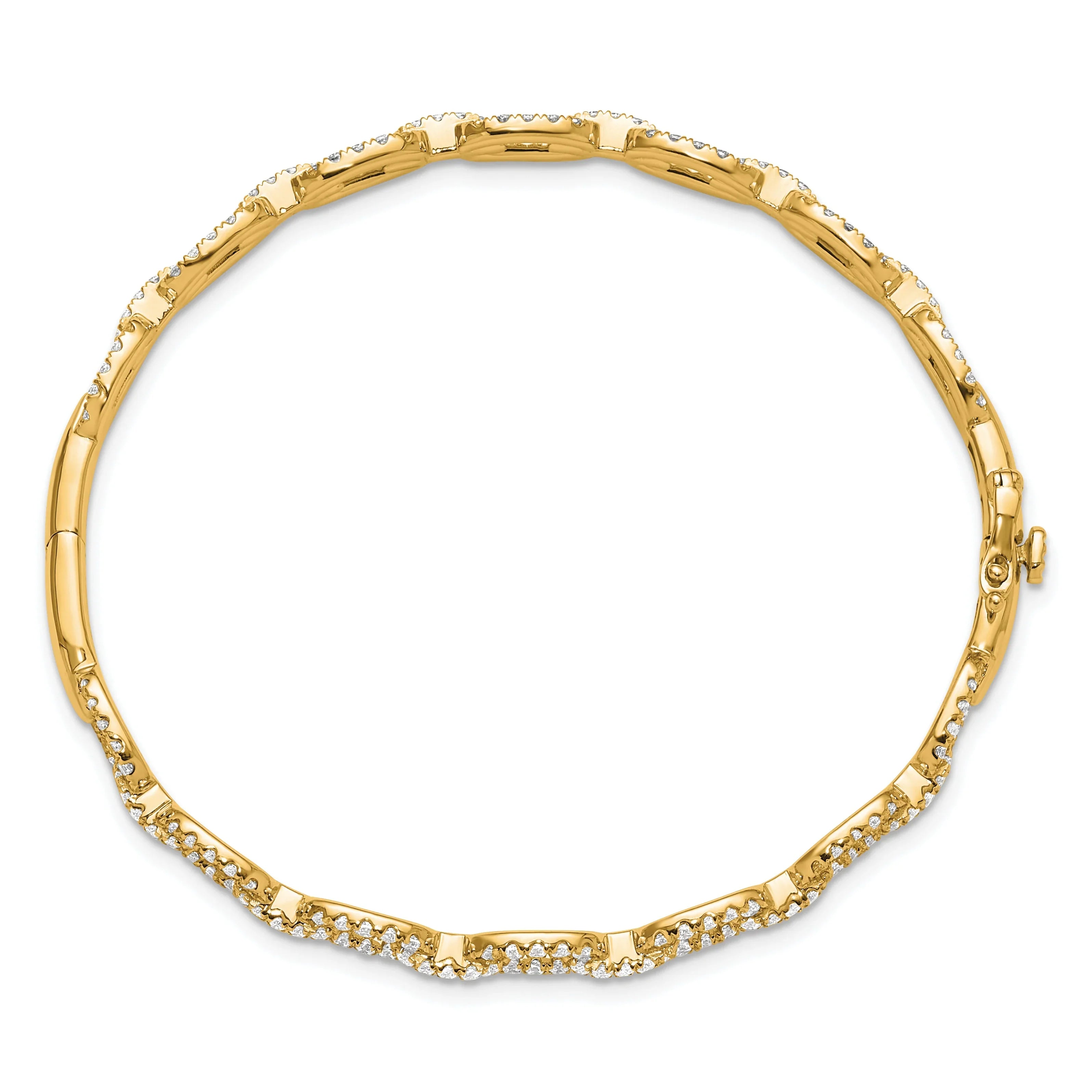 14K Yellow Gold Lab Grown Diamond Link Bracelet - Fine Diamond
