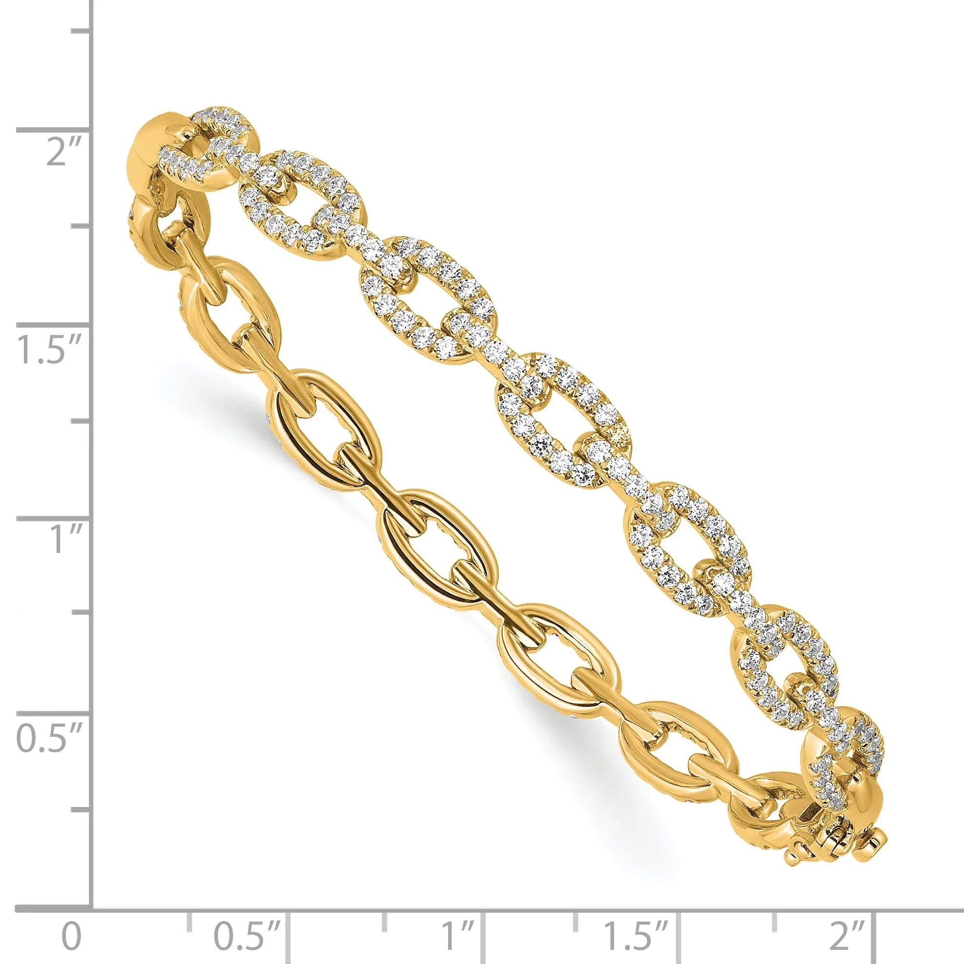 14K Yellow Gold Lab Grown Diamond Link Bracelet - Fine Diamond