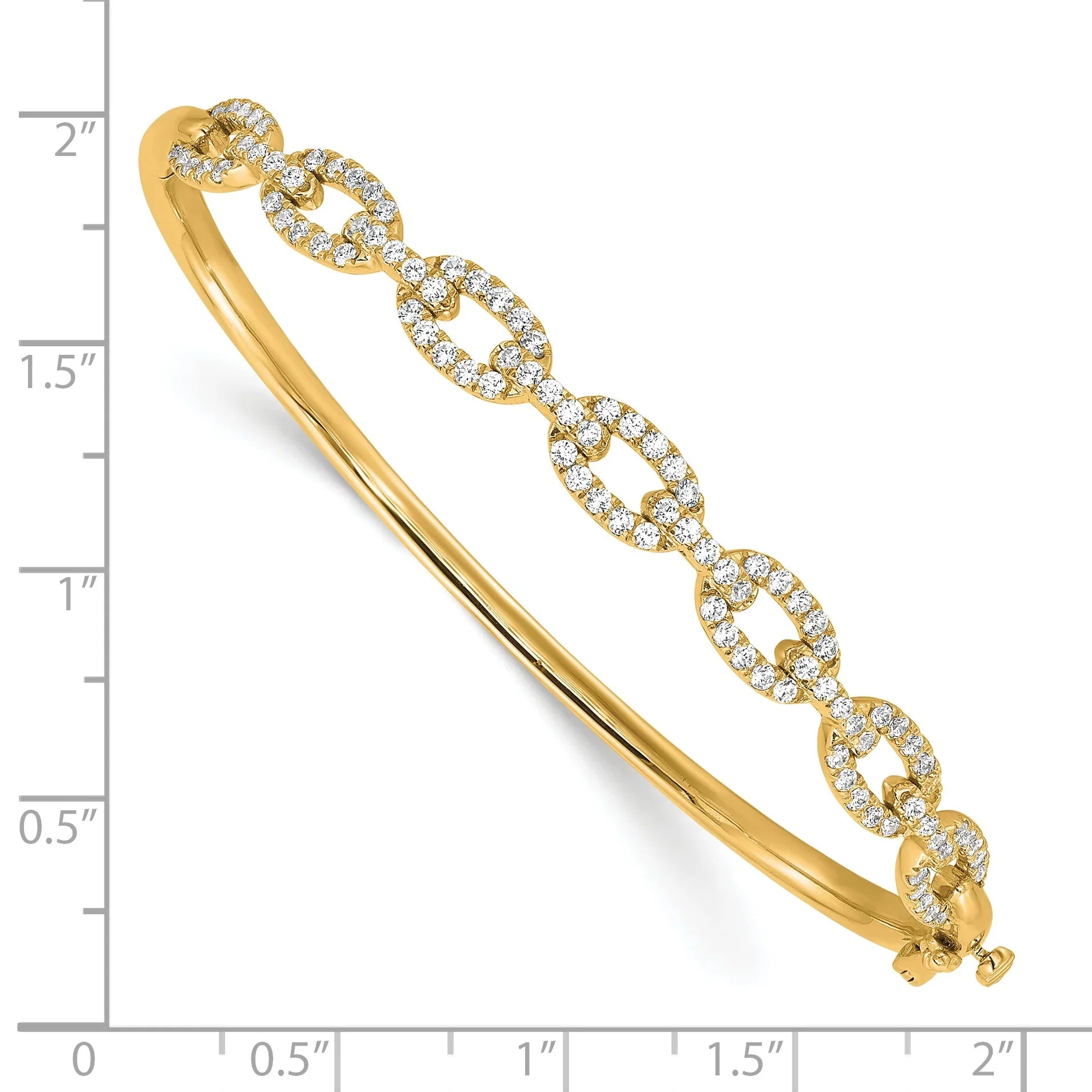14K Gold Lab Grown Diamond Link Bangle Bracelets - Fine Diamond