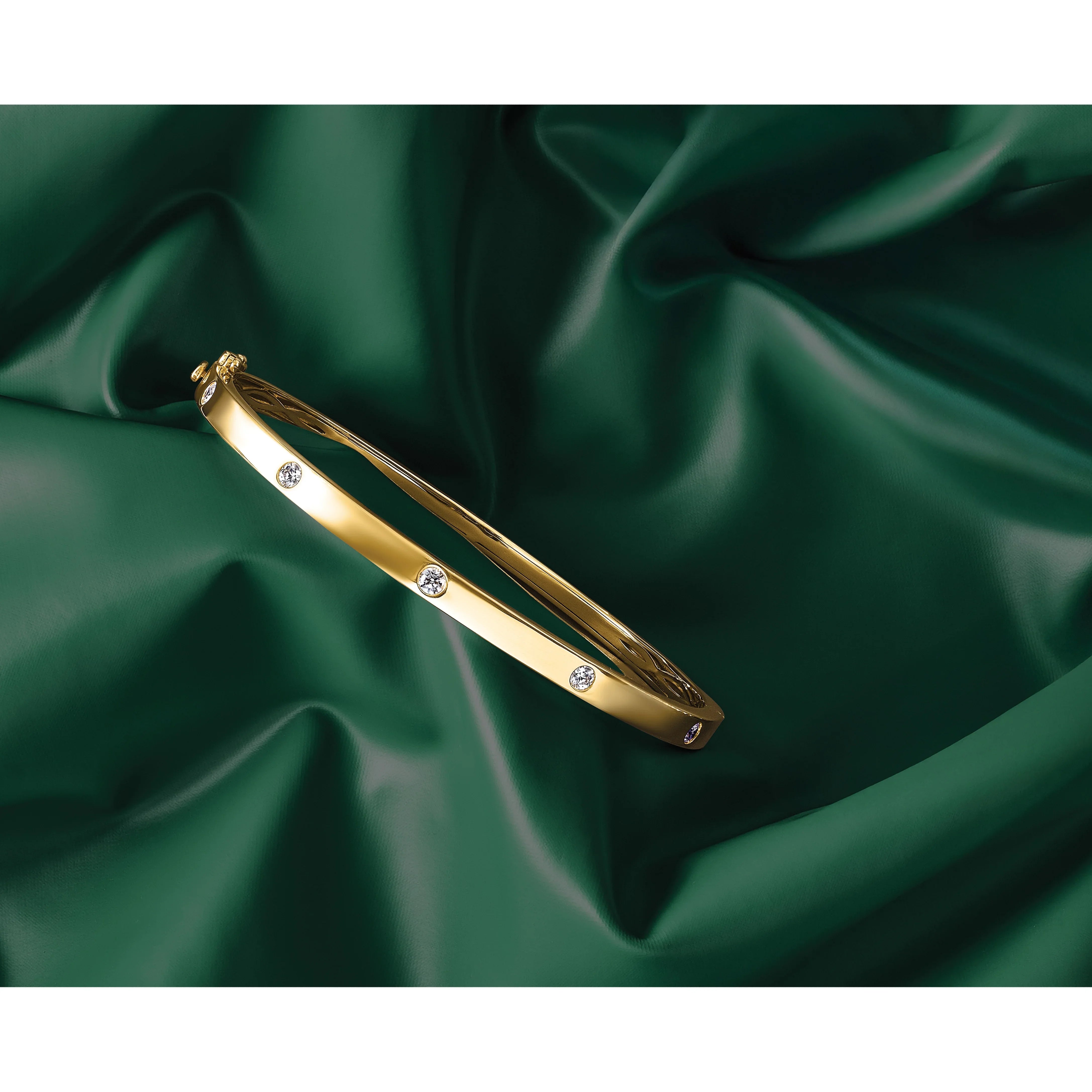 14K Gold Lab Grown Diamond Bangle Bracelet - Fine Diamond