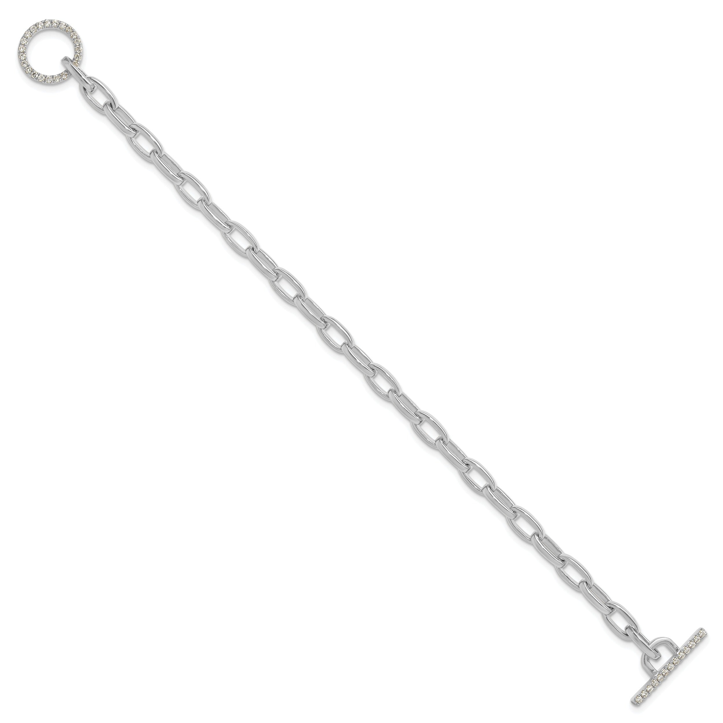 14K Gold Lab Grown Diamond Toggle Link Bracelet