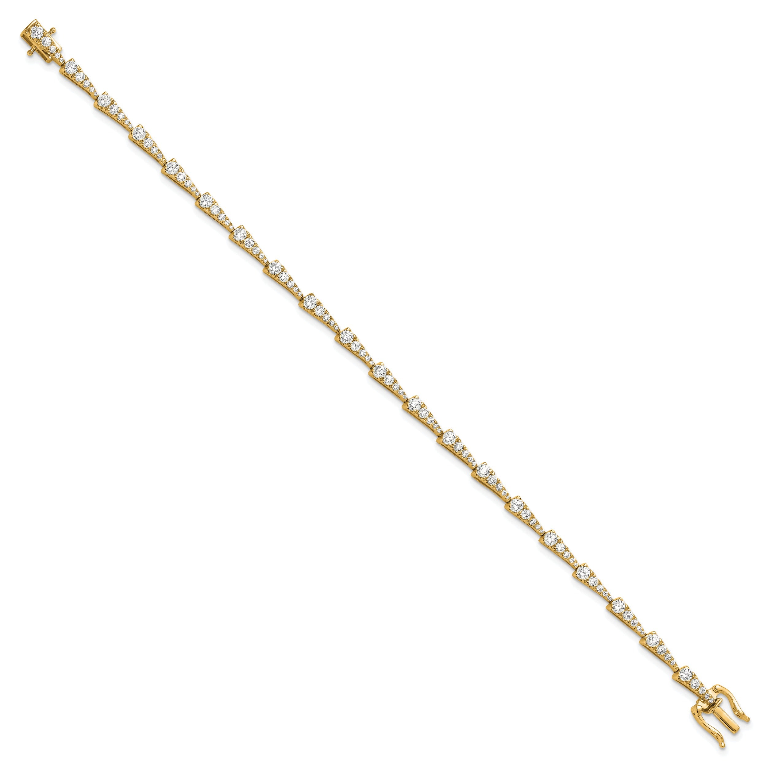 14k Yellow Gold Lab Grown Diamond Link Fashion Bracelet