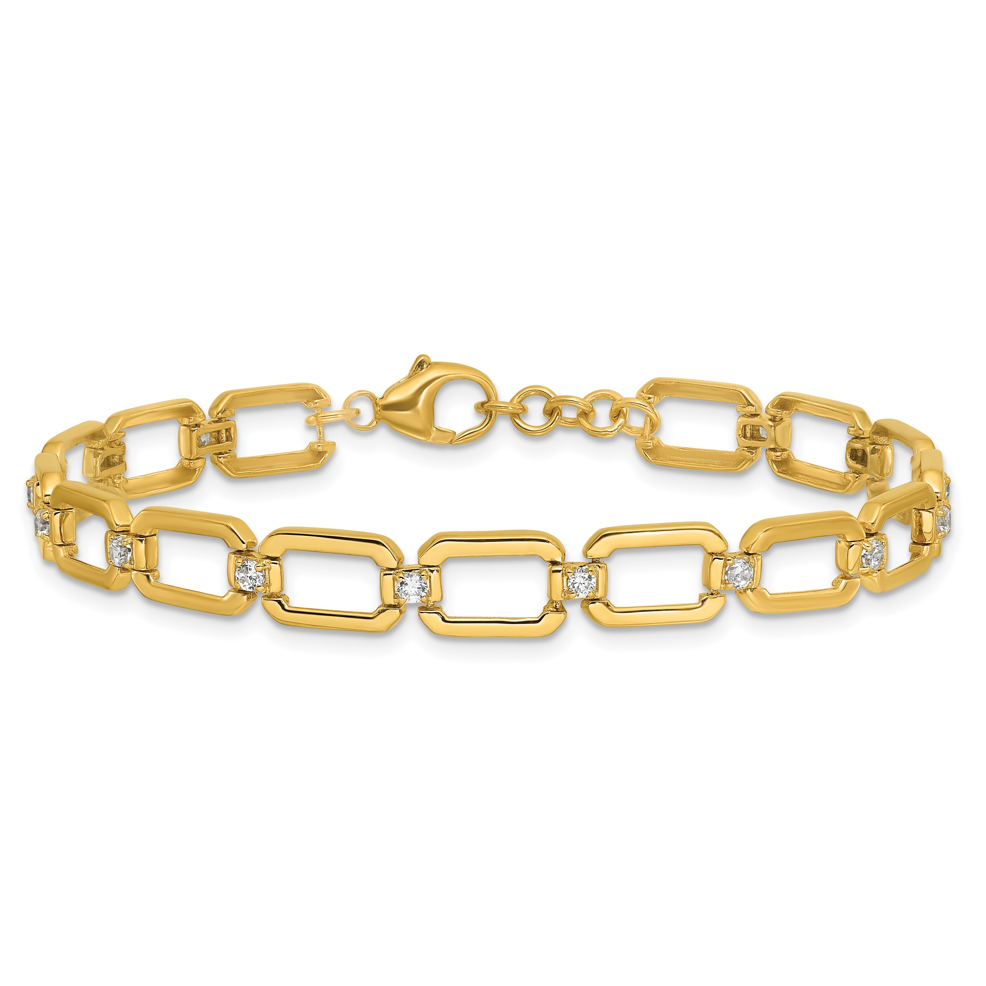 14K Gold Lab Grown Diamond Link Bracelet