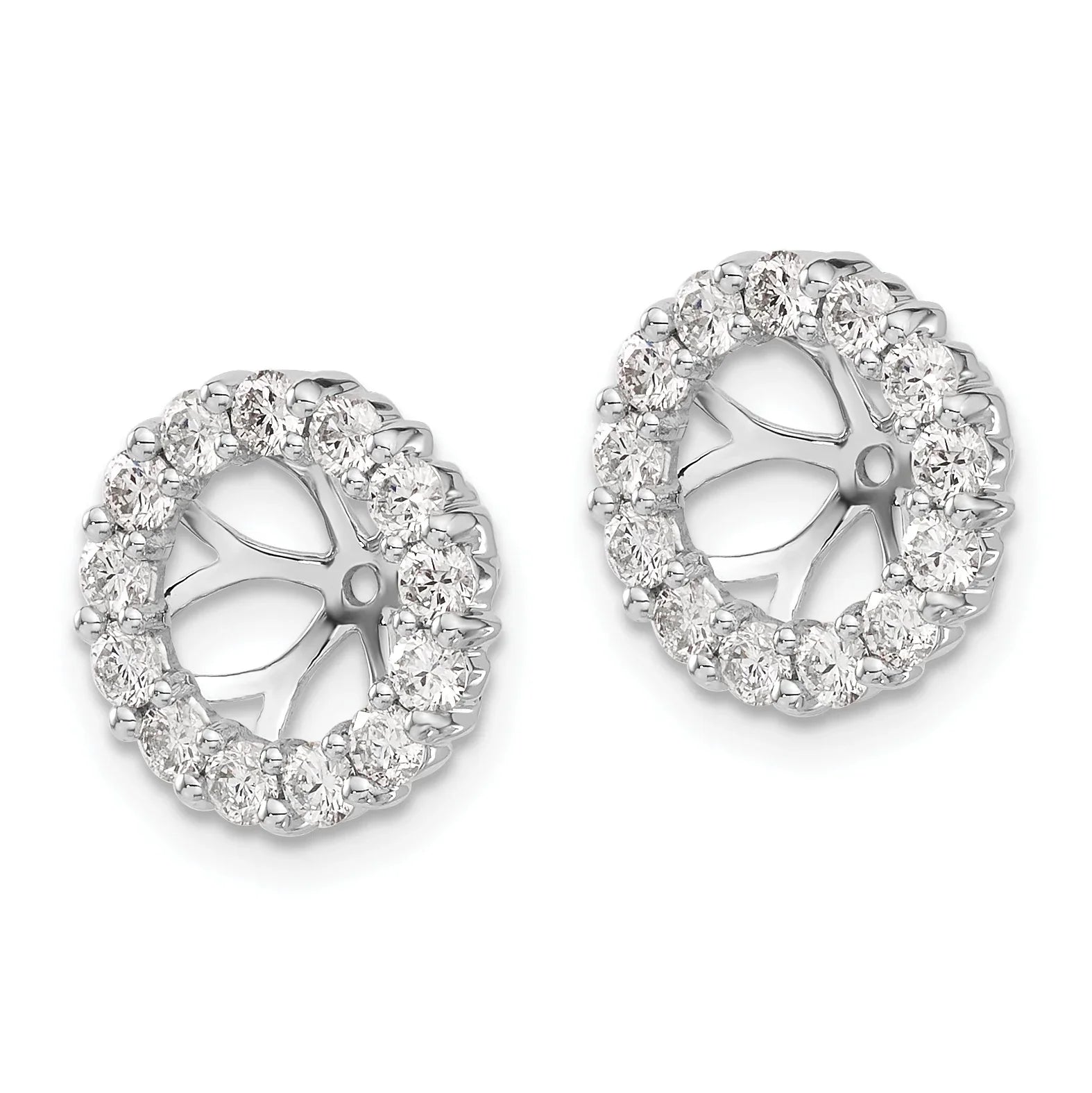 Lab Grown Diamond Earring Jacket 14k White Gold - Fine Diamond