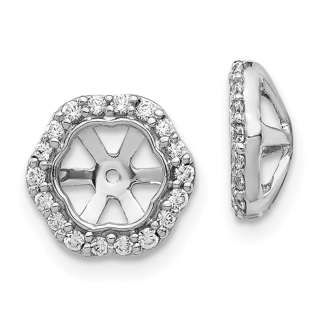 14k White Gold Diamond Earring Jackets