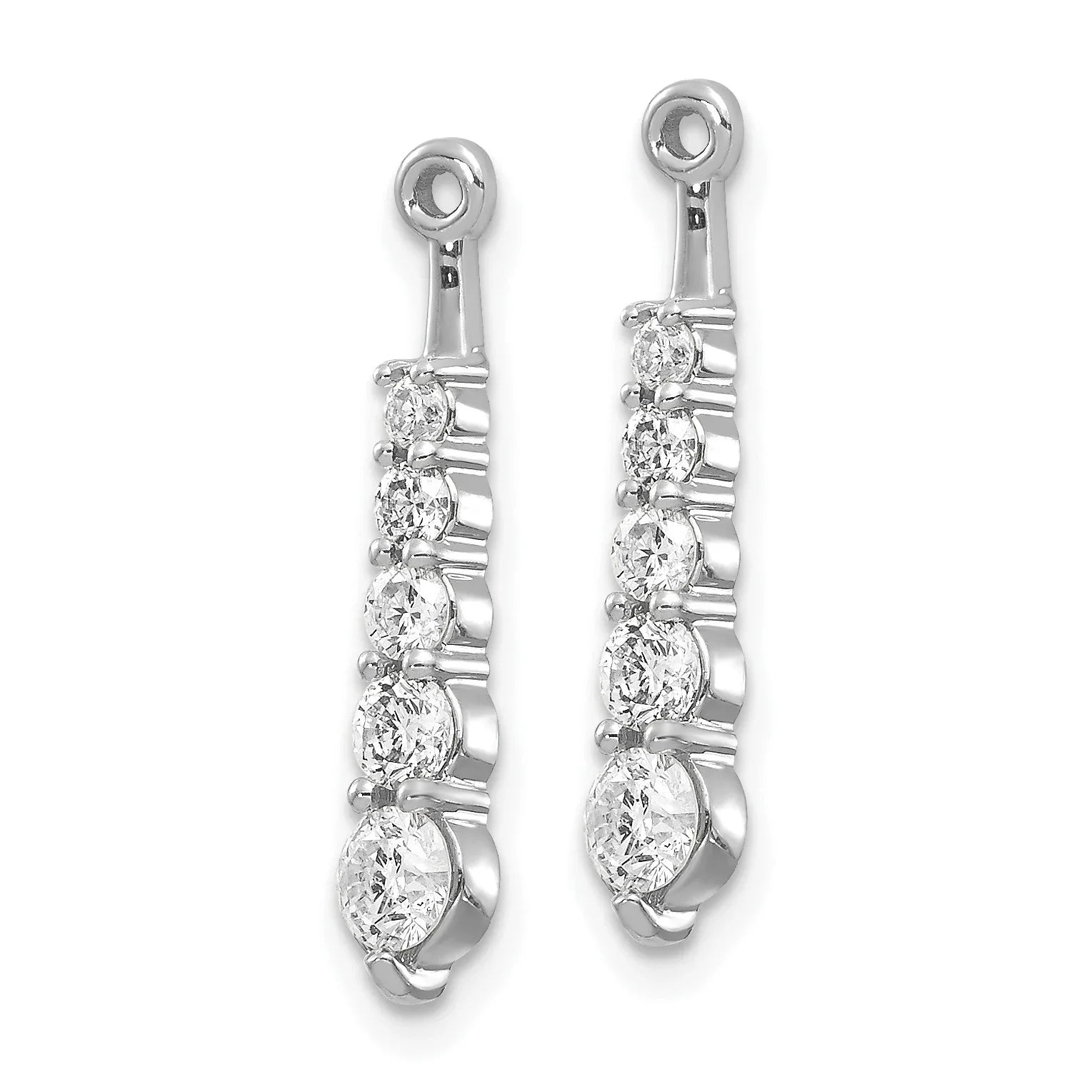 14k White Gold 5/8 carat Lab Grown Diamond Earring Jackets - Fine Diamond