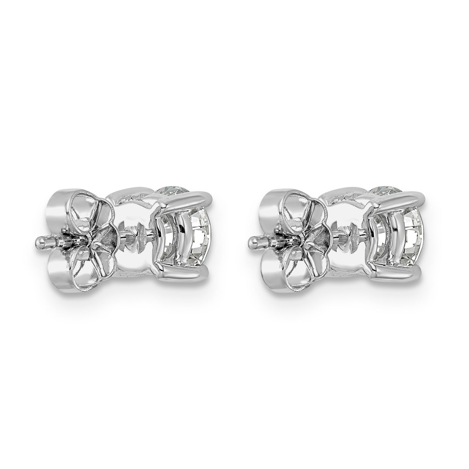14K White Gold Round Shaped Lab Diamond Stud Earrings