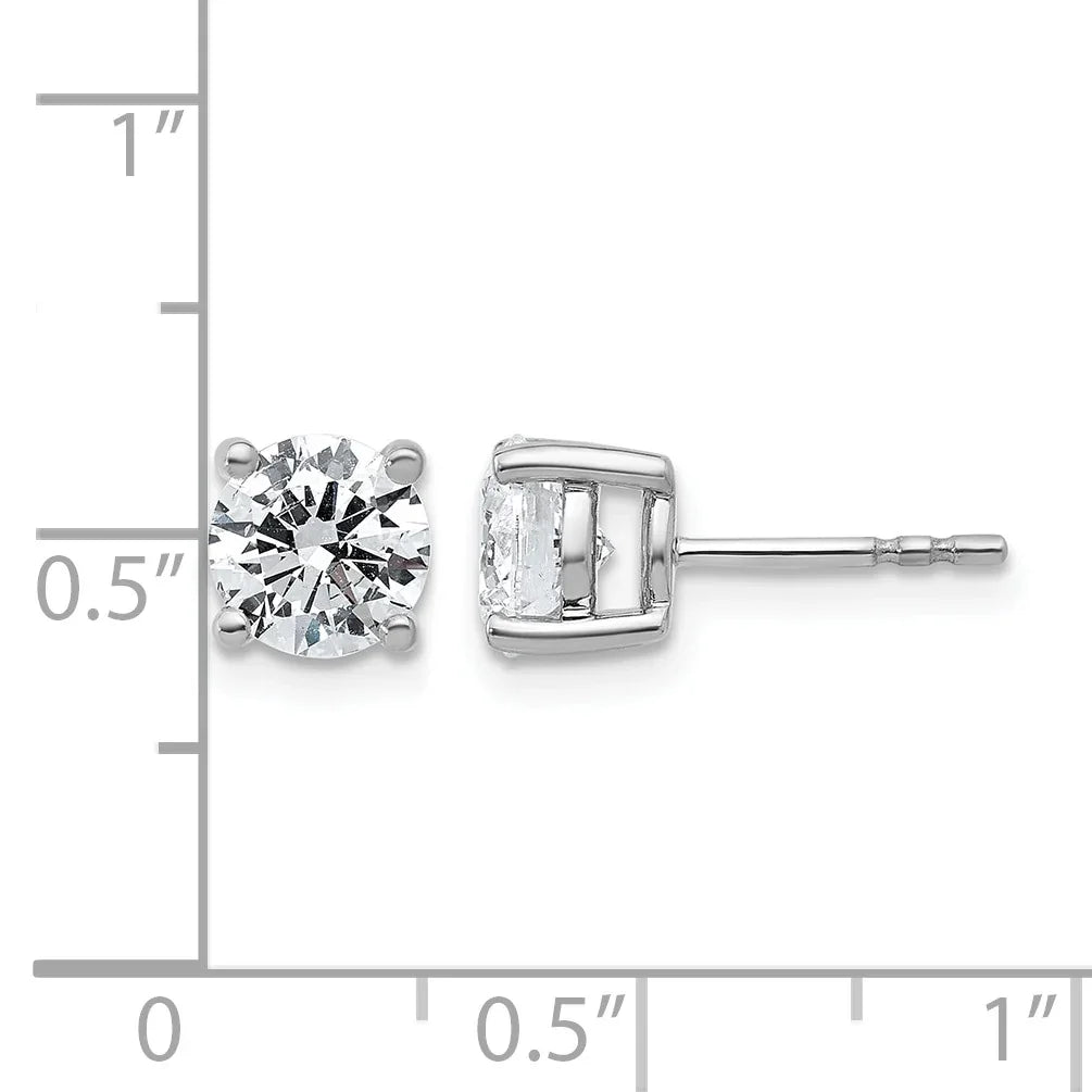 14K Gold Lab Grown Round Diamond Stud Earrings - Fine Diamond