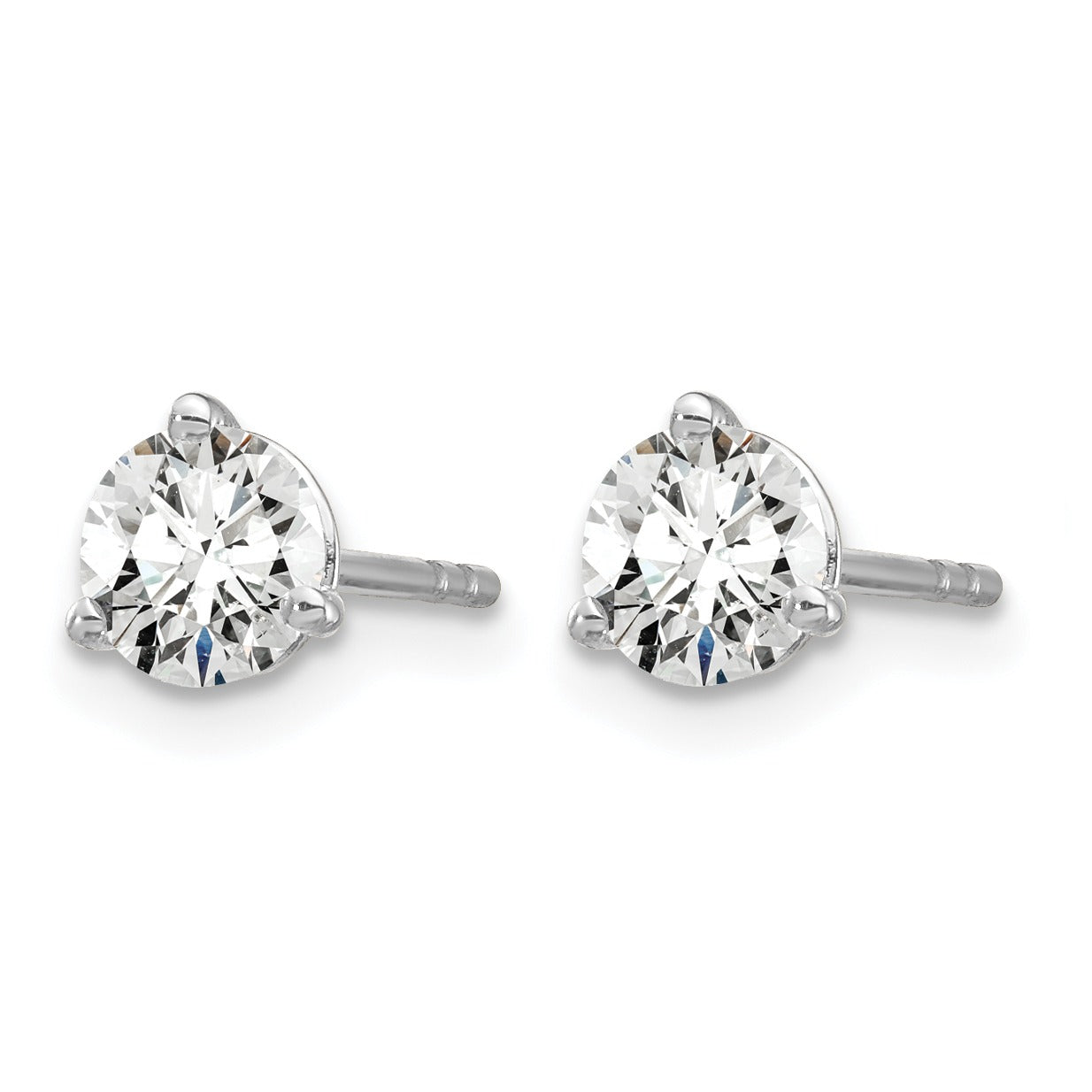 14K White Gold Lab Grown Diamond Round Shaped Stud Earrings