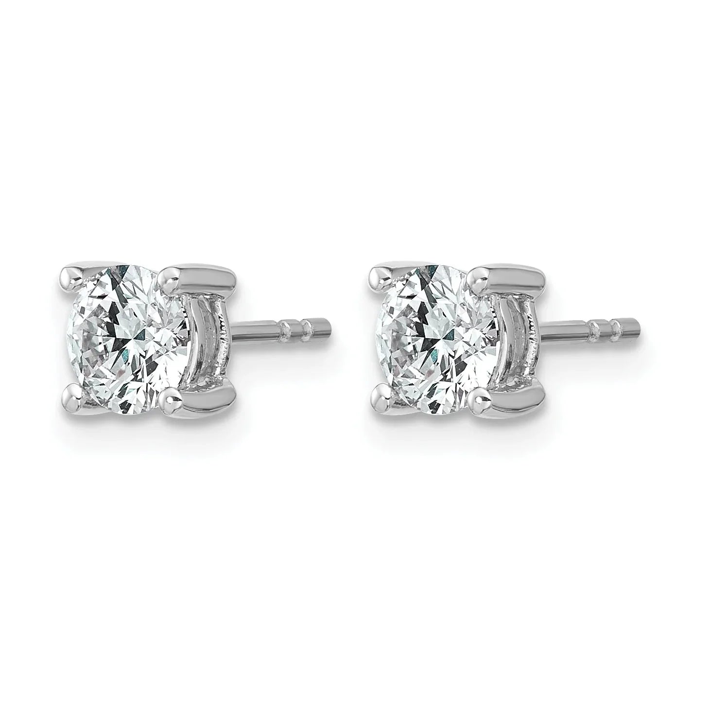 14K Gold Lab Grown Diamond 4 Prong Post and Push Back Stud Earrings - Fine Diamond
