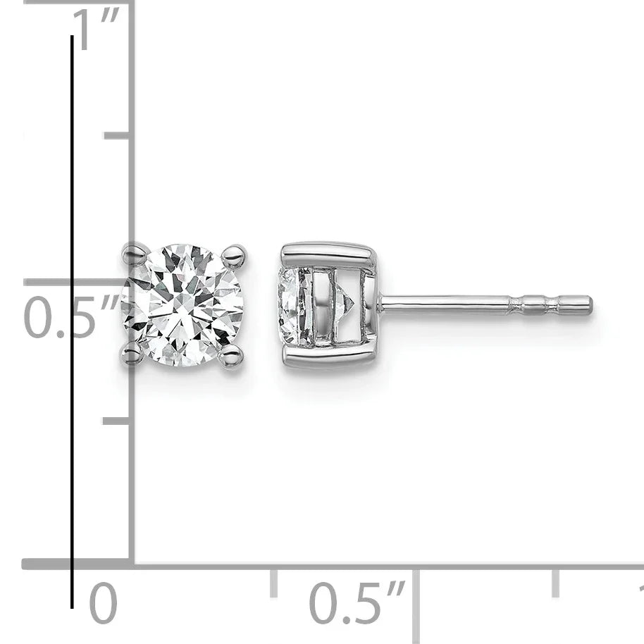 14K Gold Lab Grown Diamond 4 Prong Post and Push Back Stud Earrings - Fine Diamond