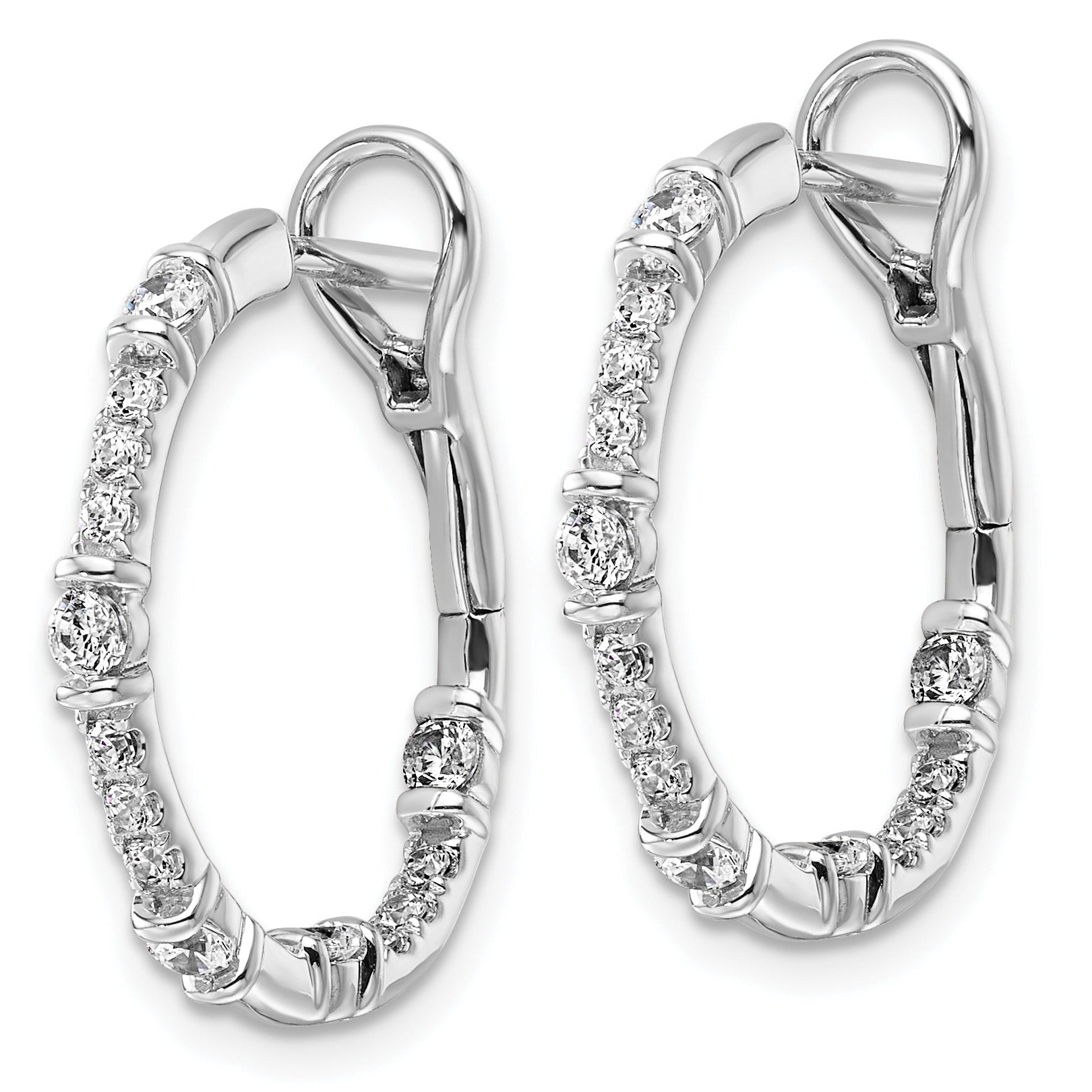 14k Gold Lab Grown Diamond Complete In and Out Hoop Earrings