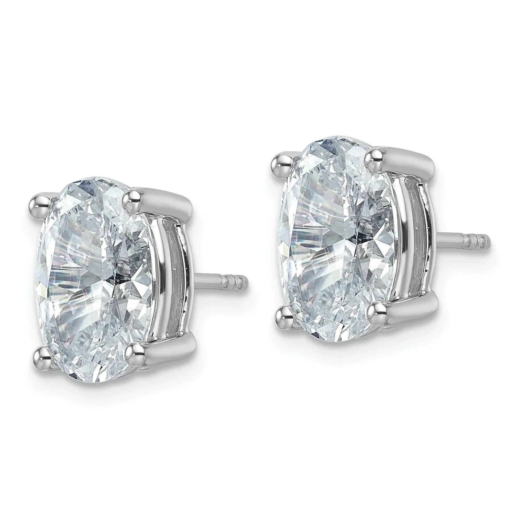 14k Gold Lab Grown Oval Diamond Stud Earrings - Fine Diamond