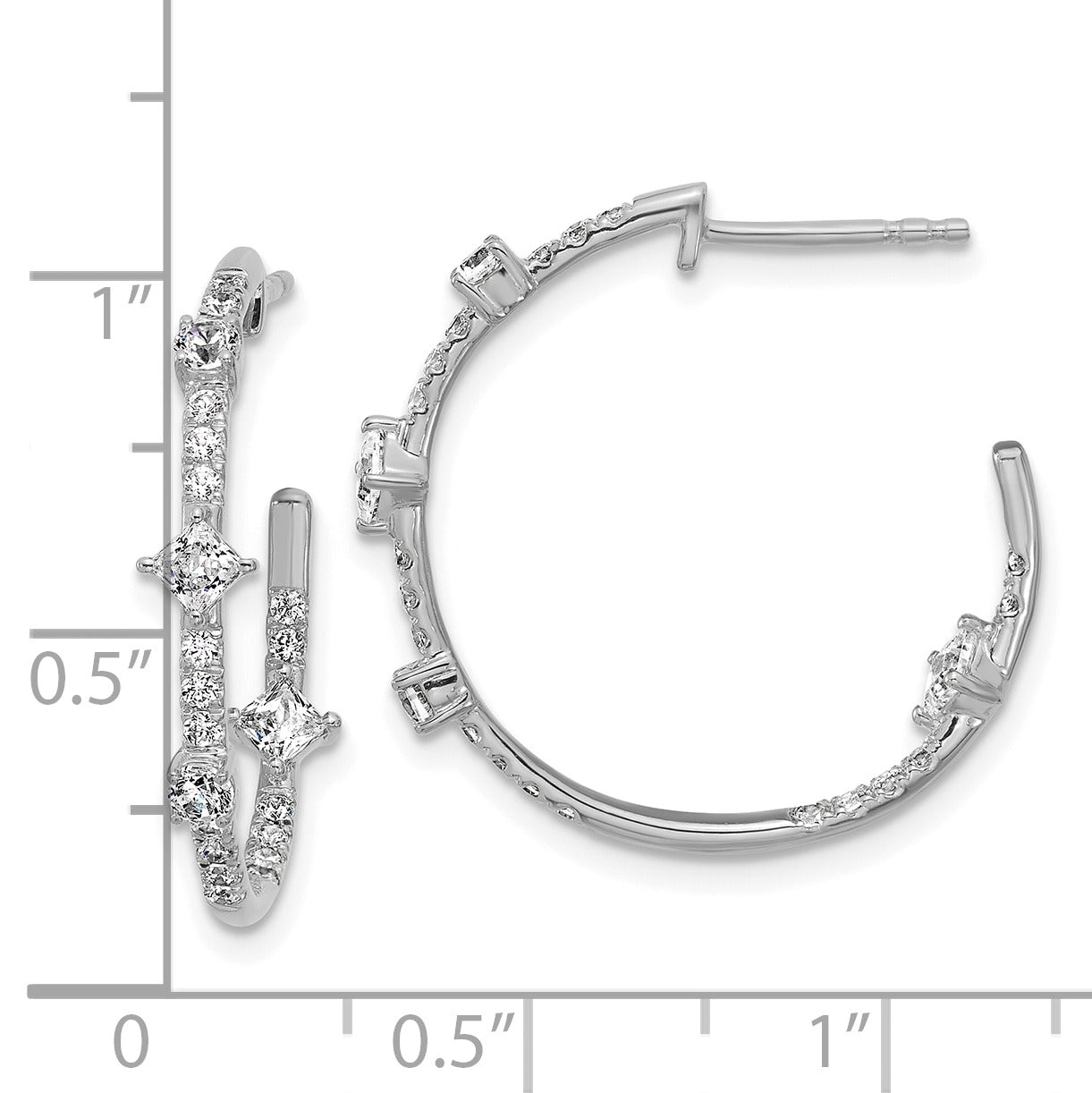 14K White Gold Lab Diamond Hoop Earrings