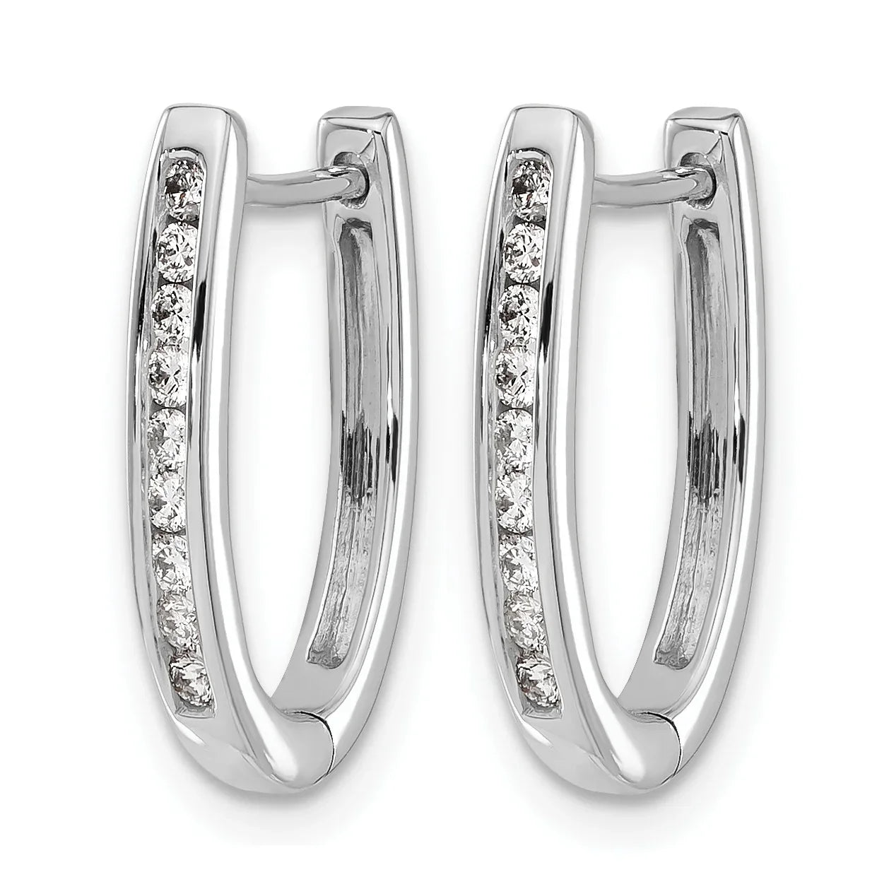 14k Gold Lab Grown Diamond Hinged Hoop Earrings 1/4 carat - Fine Diamond