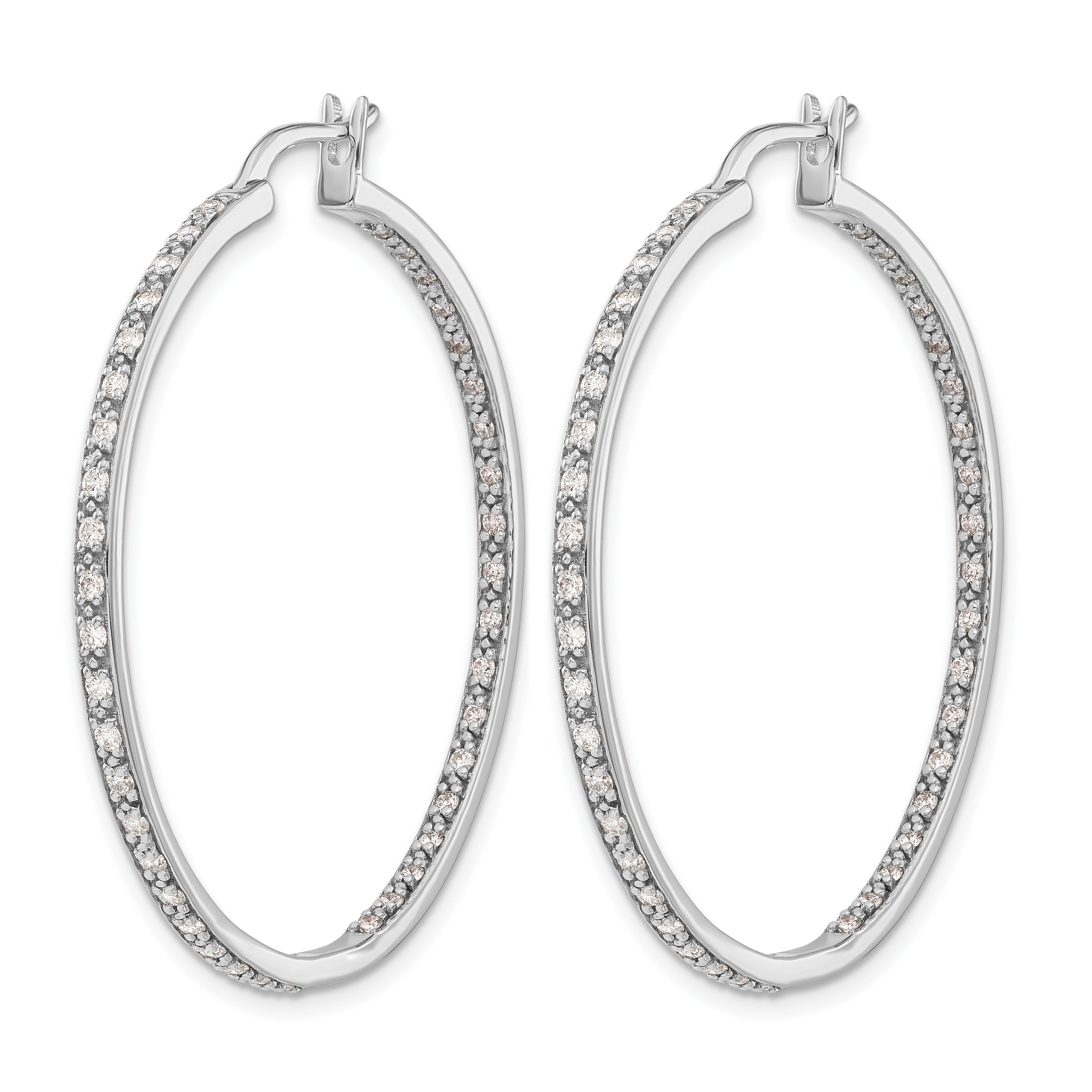 14K Gold Lab Grown Diamond In and Out Hoop Earrings