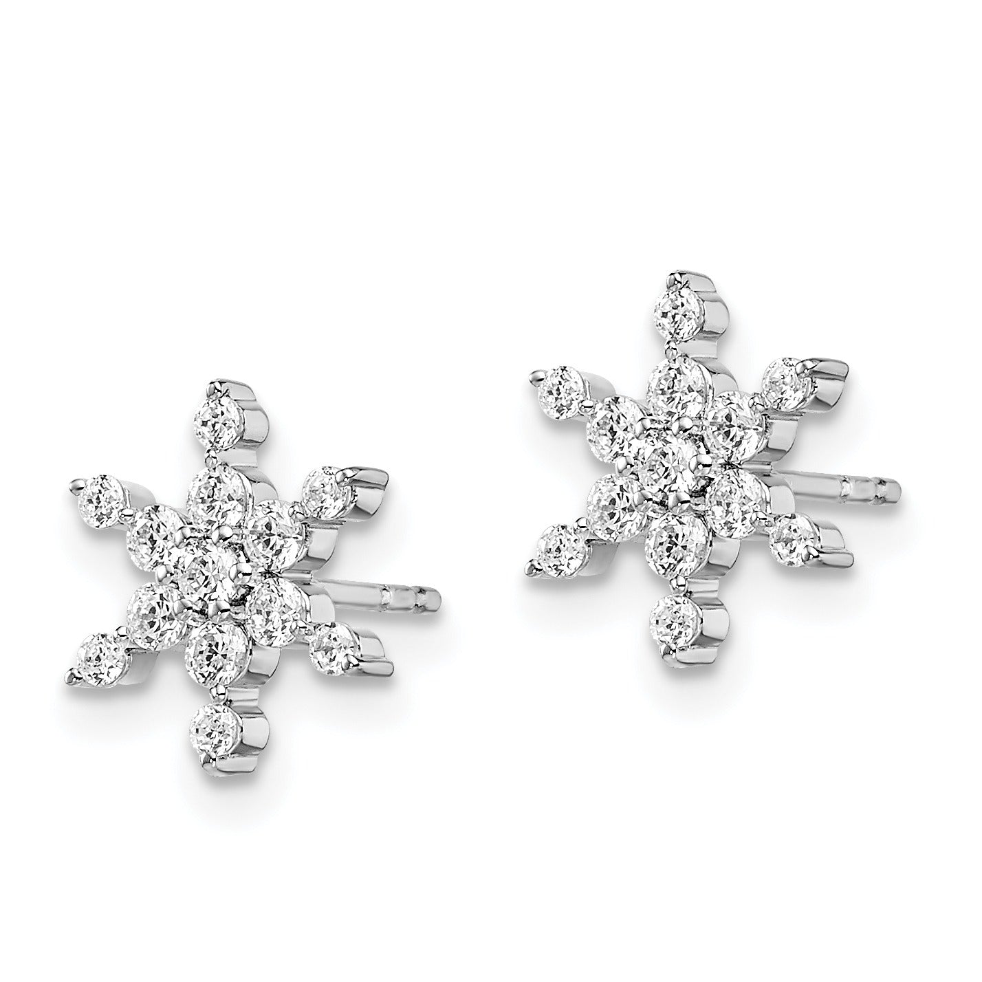 14k White Gold Lab Grown Diamond Star Post Earrings 0.5 Ct.