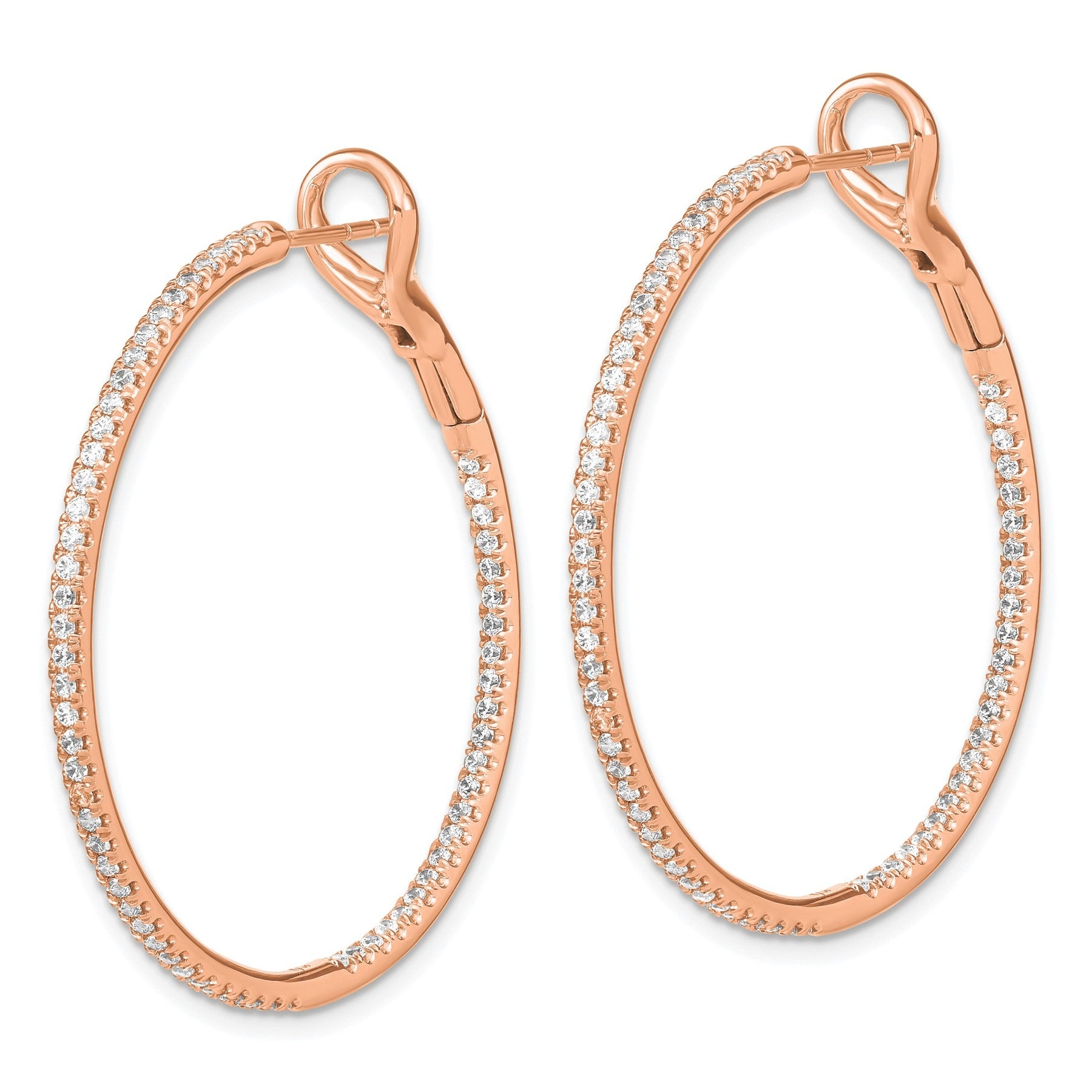 14k Gold Lab Grown Diamond Hoop Earrings