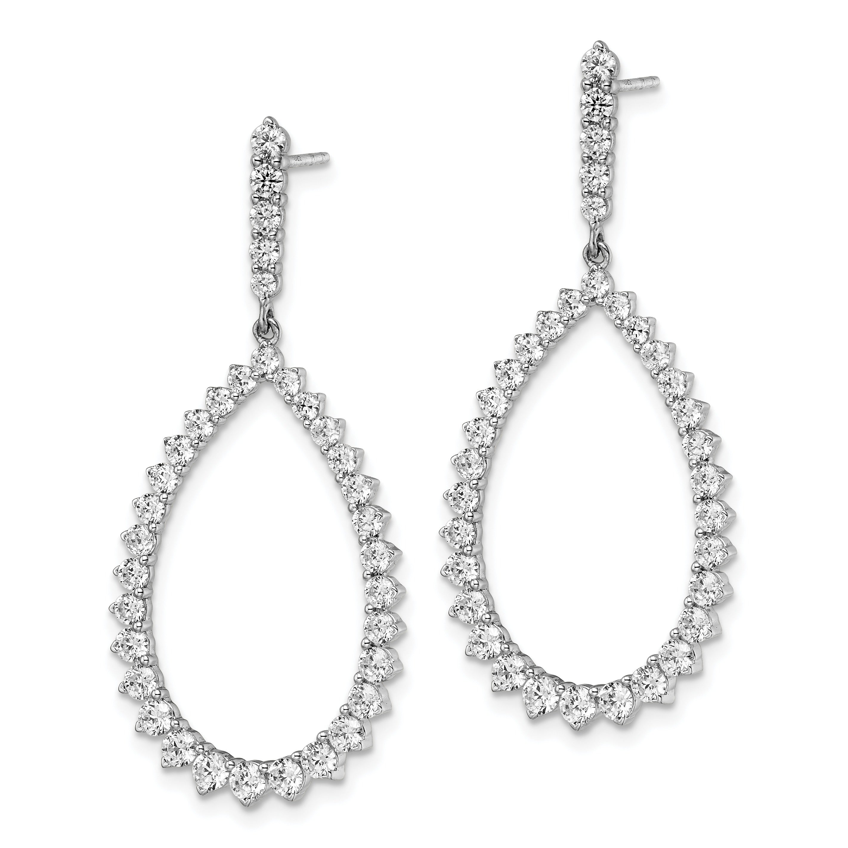 14K Gold 3 ct Lab Grown Diamond Dangle Earrings