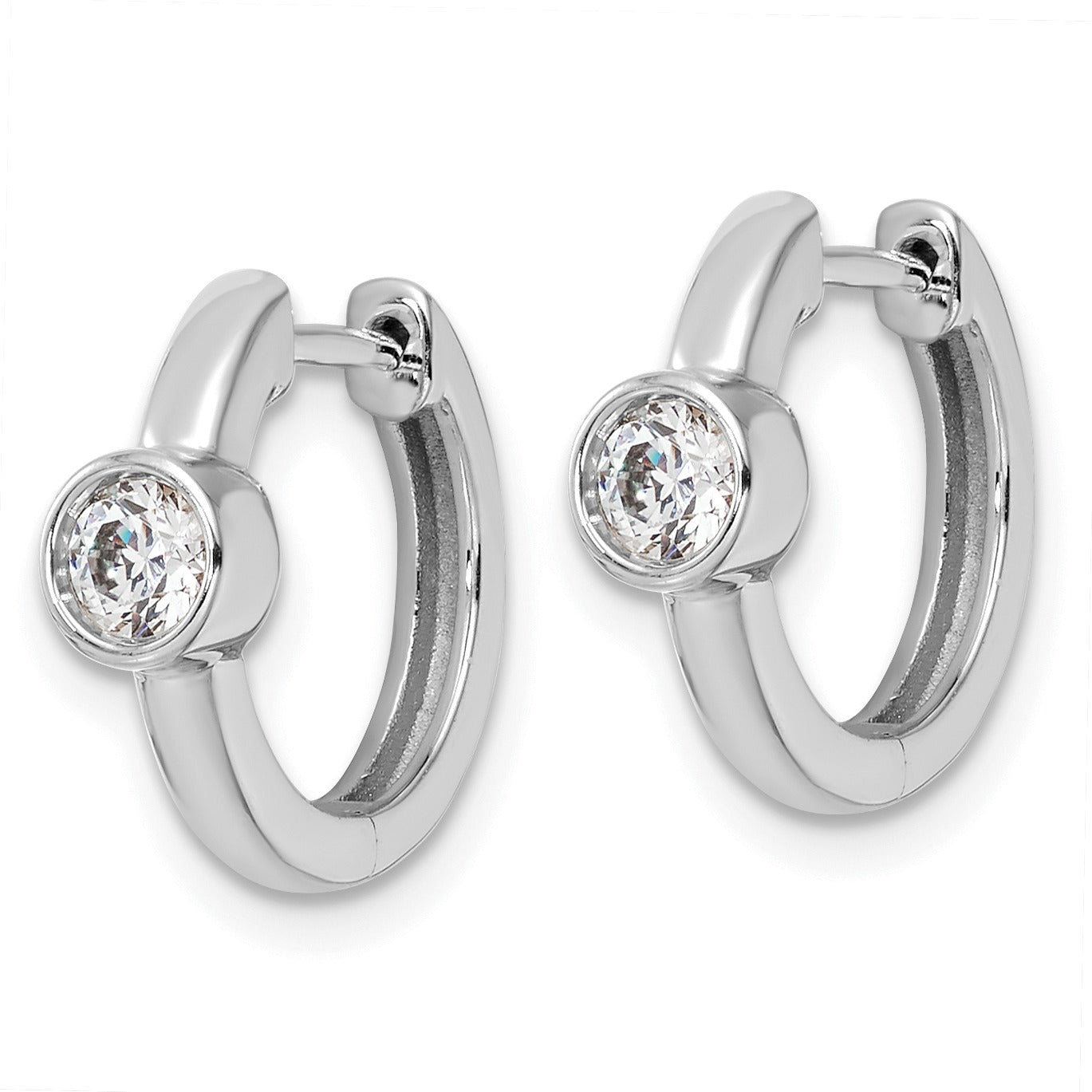 14K Gold Lab Diamond Hinged Hoop Earrings