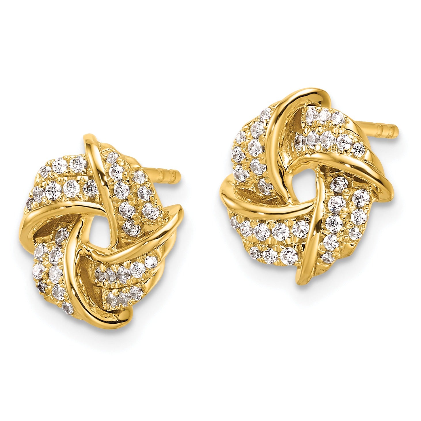 14K Lab Grown Diamond Love Knot Post Stud Earrings
