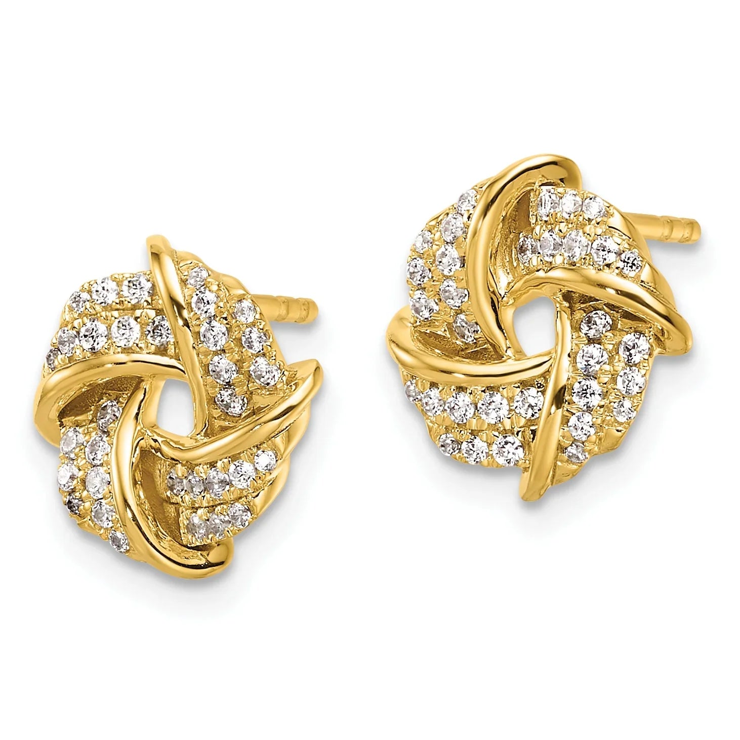 14K Lab Grown Diamond Love Knot Post Stud Earrings - Fine Diamond