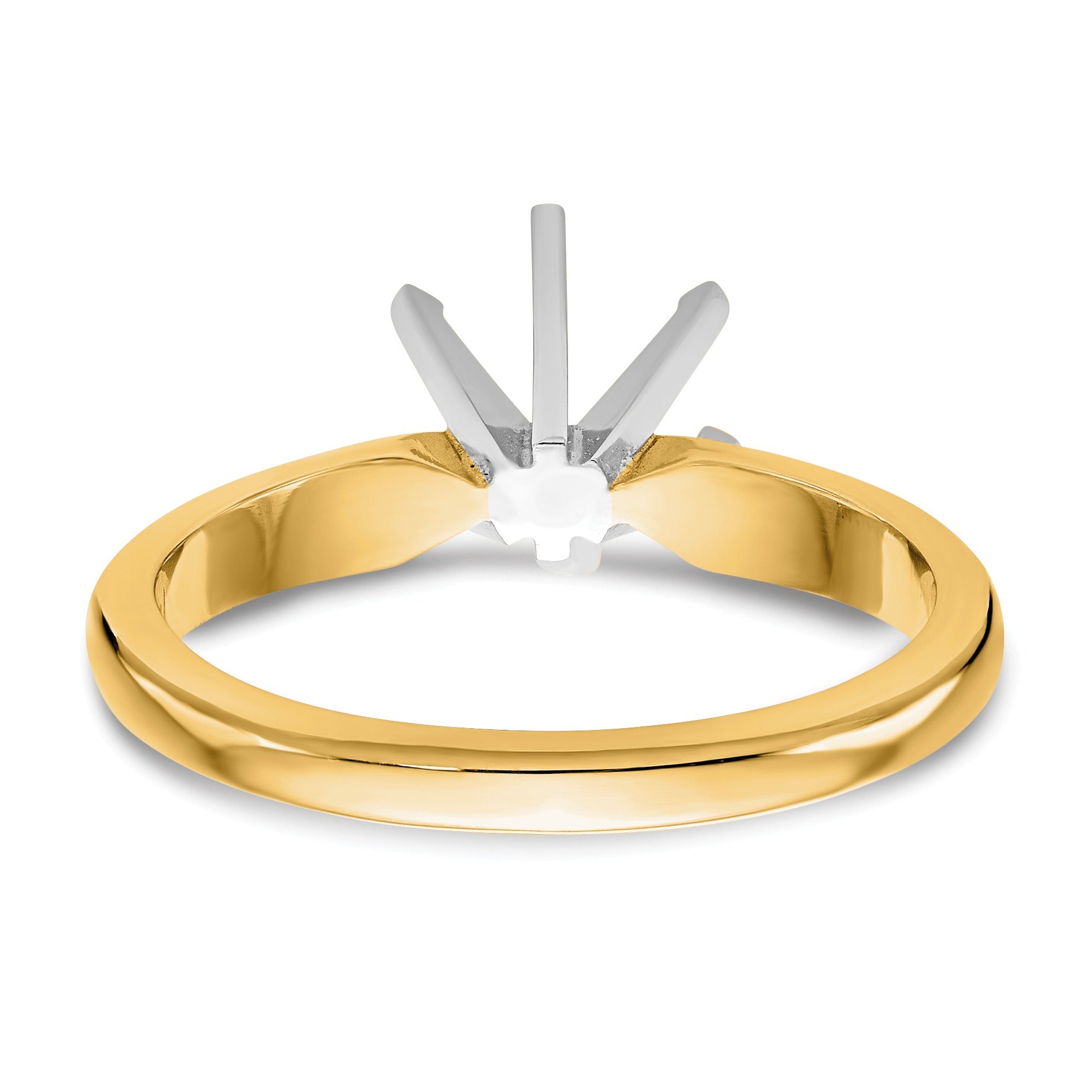 14k Two-Tone 2 carat Lightweight Knife Edge Solitaire Ring Mounting