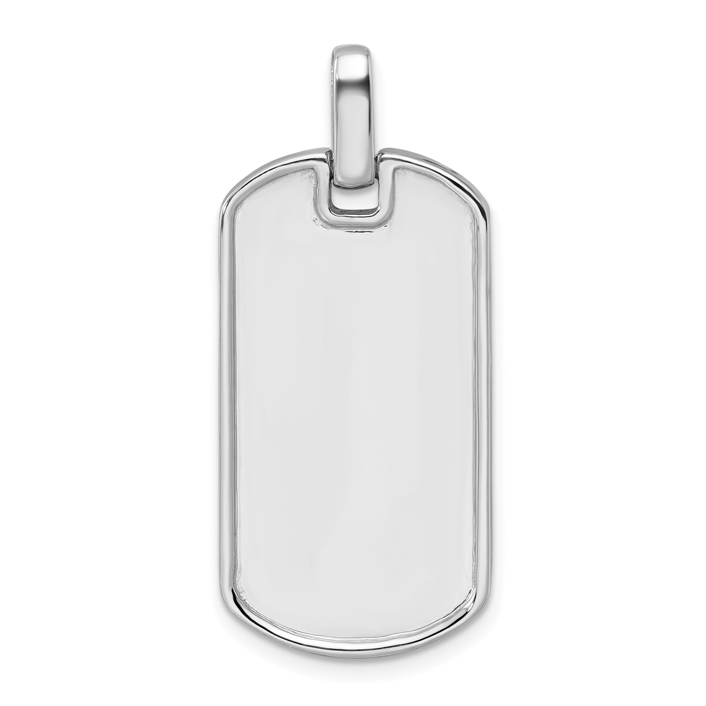 14K Gold 1 carat Lab Grown Diamond Dog Tag Pendant
