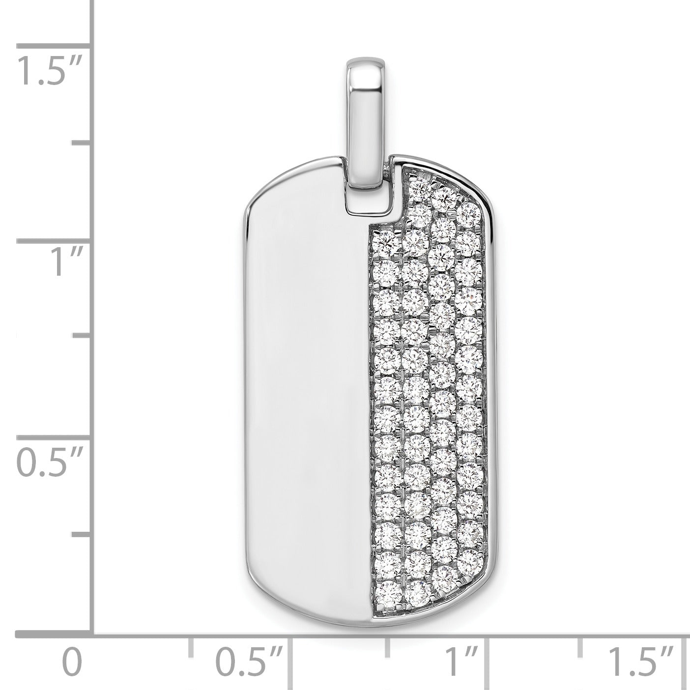 14K Gold 1 carat Lab Grown Diamond Dog Tag Pendant