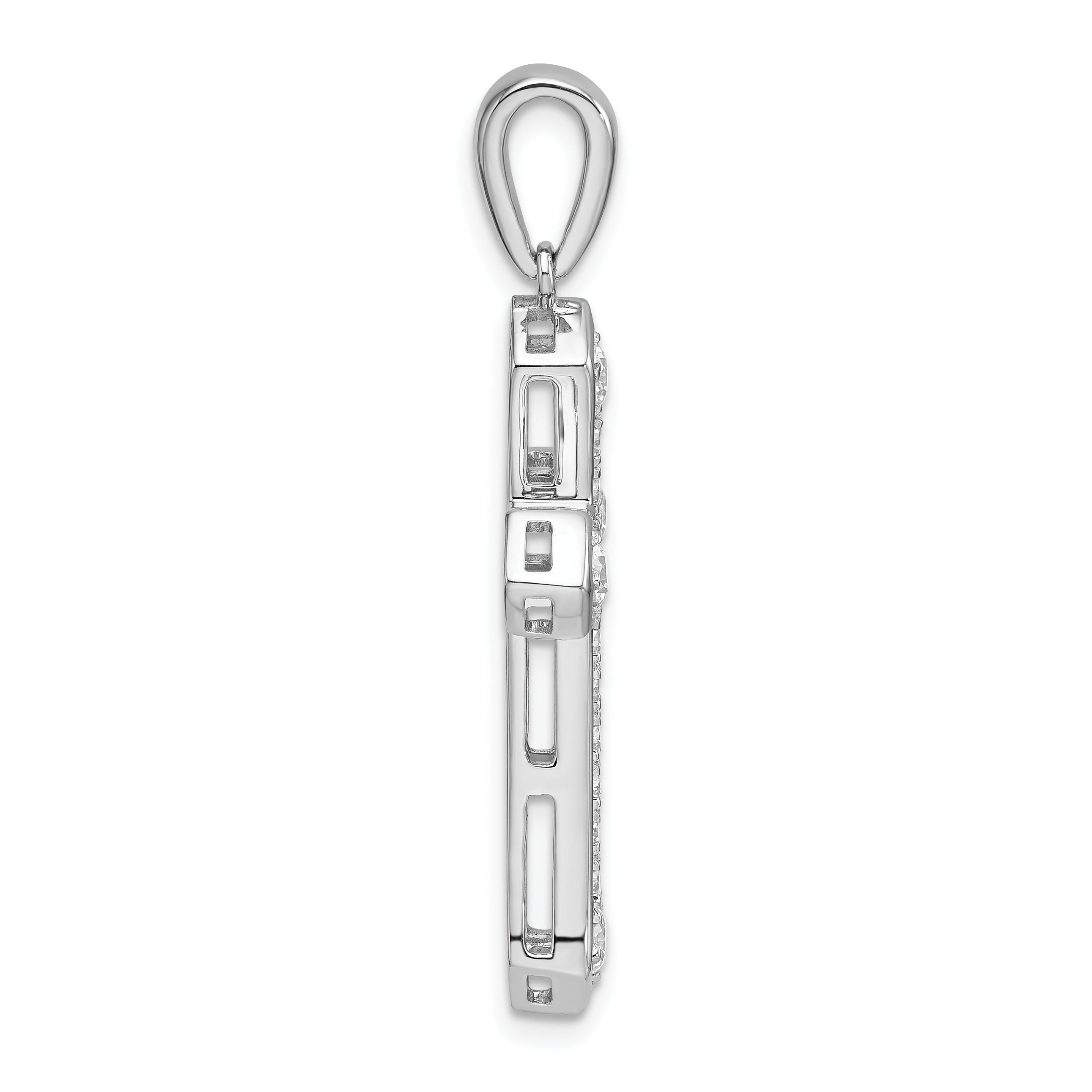 14K Gold 3/4 carat Lab Grown Diamond Cross Pendant