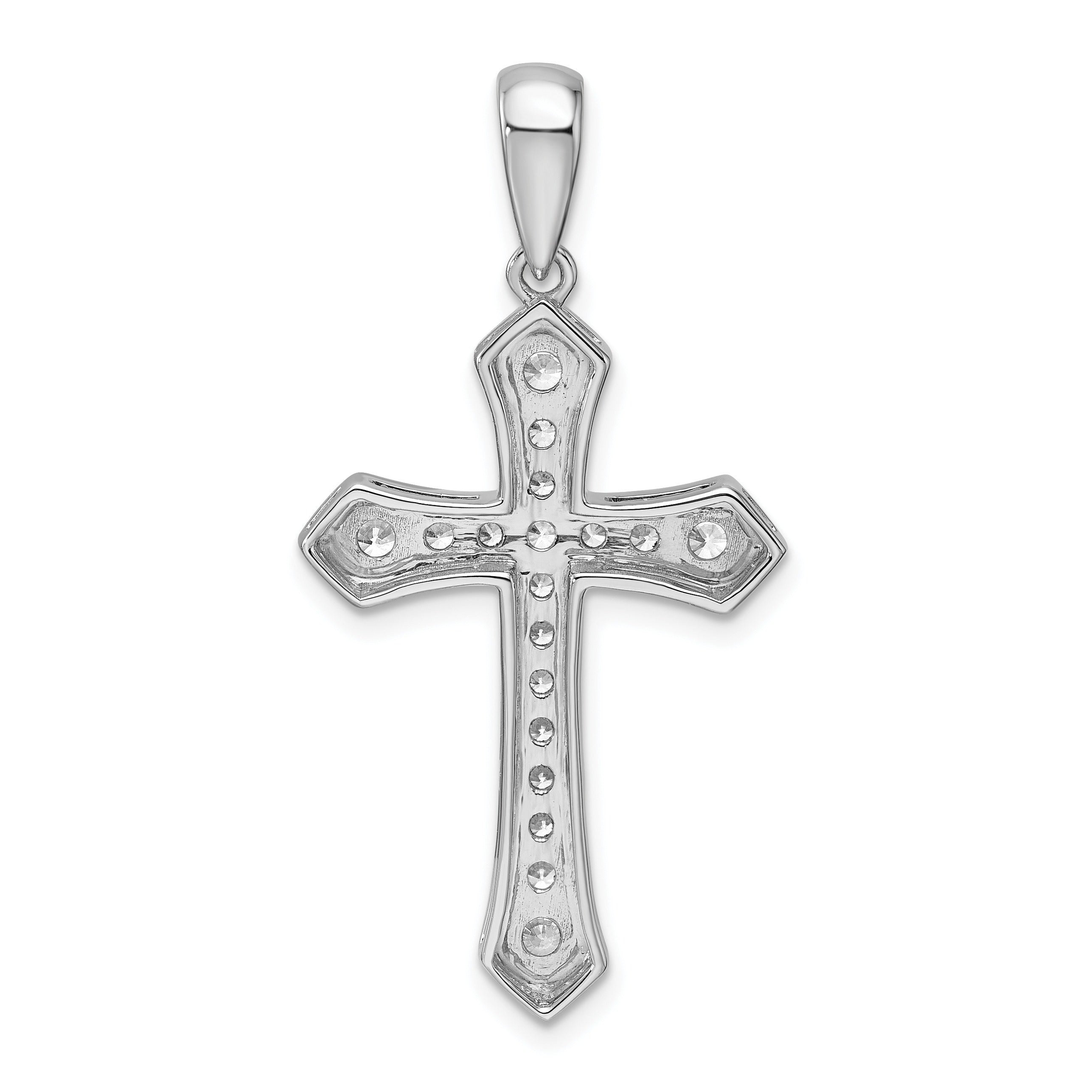 14K Gold 3/4 carat Lab Grown Diamond Cross Pendant