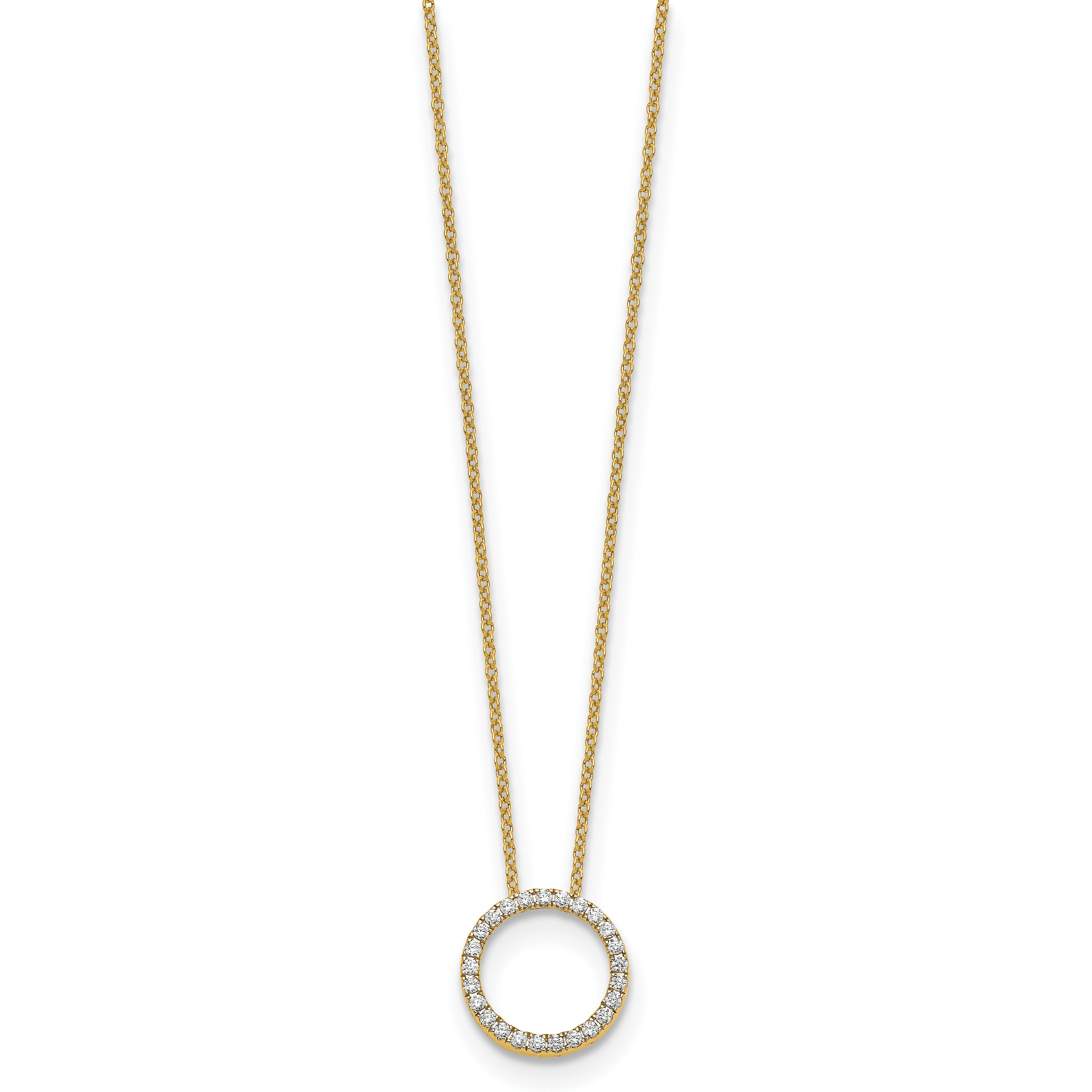 Lab Grown Diamond Circle Pendant Necklaces