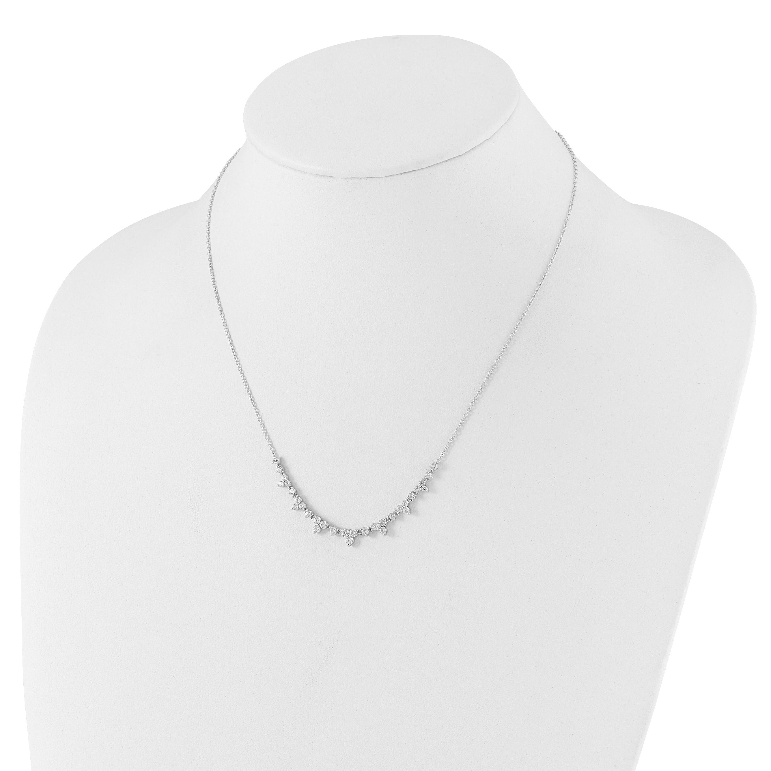14K White Gold Lab Grown Diamond Station Necklace