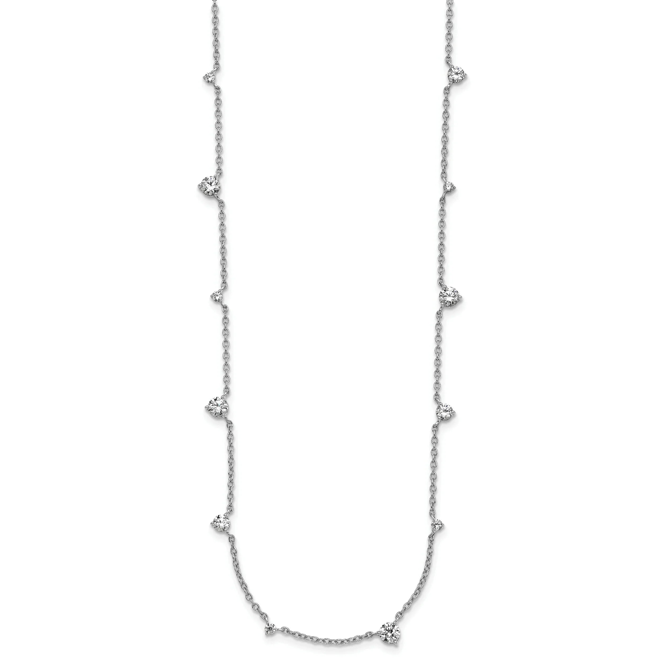 14k Gold Lab Grown Diamond Multi Station Necklaces - Fine Diamond