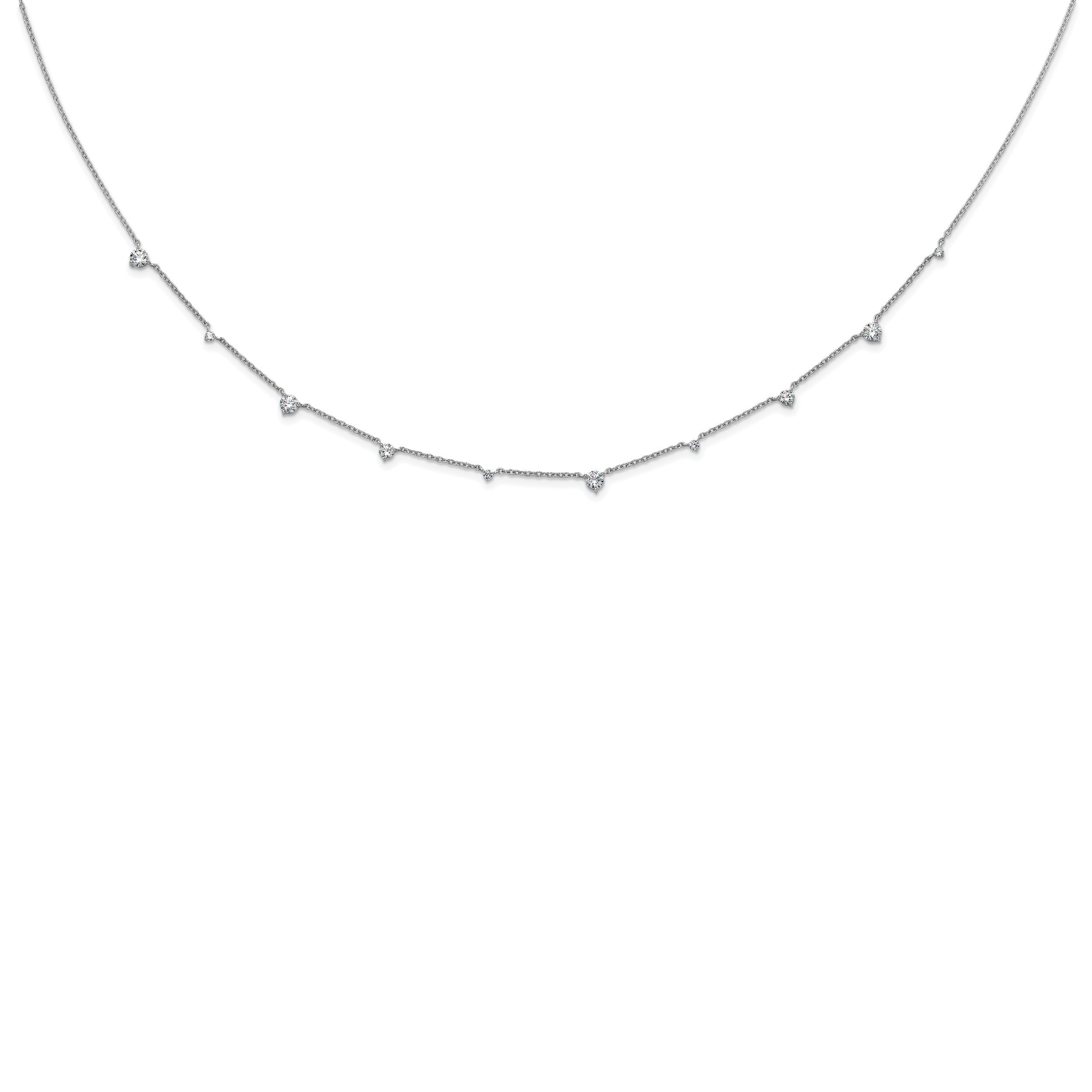 14k Gold Lab Grown Diamond Multi Station Necklaces