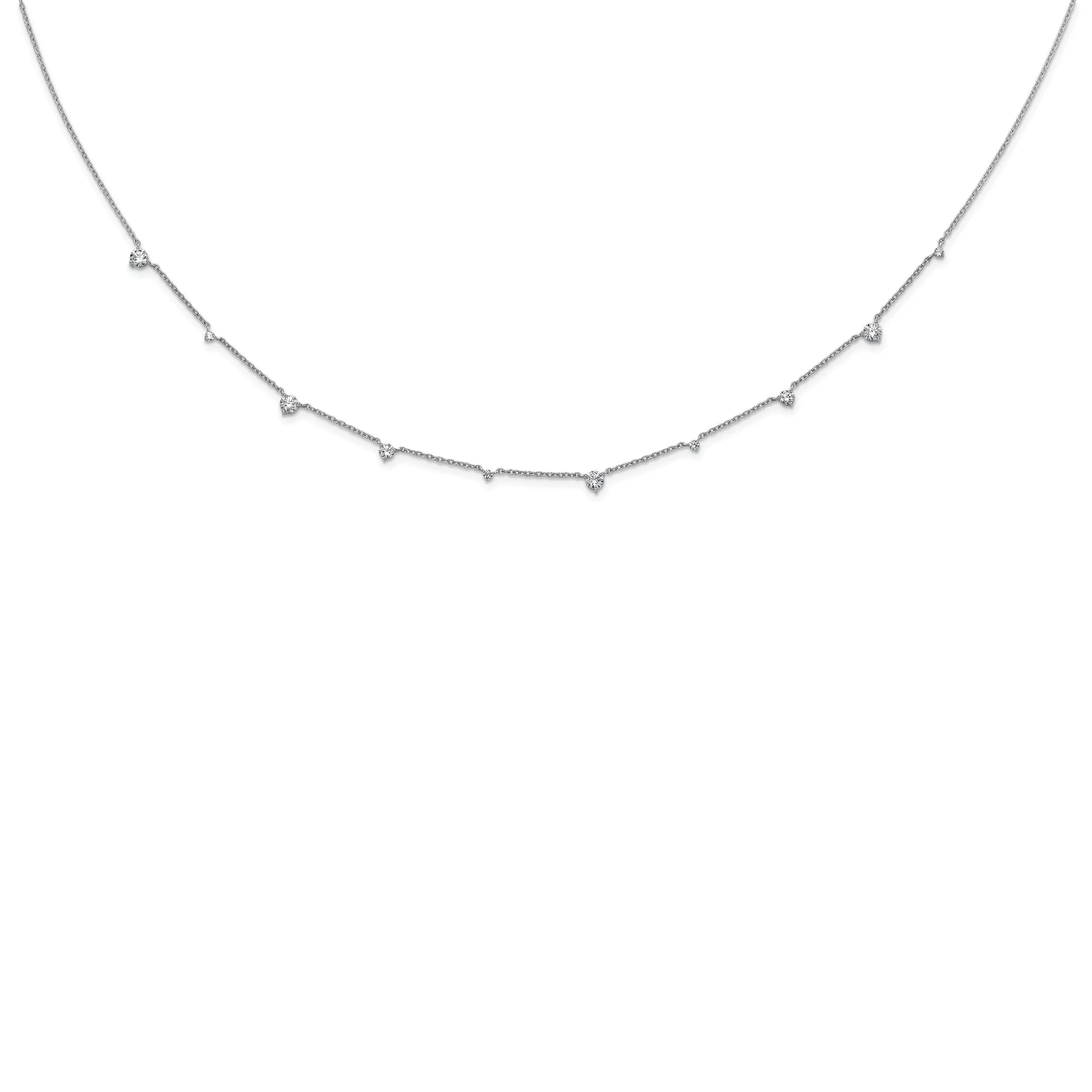 14k Gold Lab Grown Diamond Multi Station Necklaces - Fine Diamond