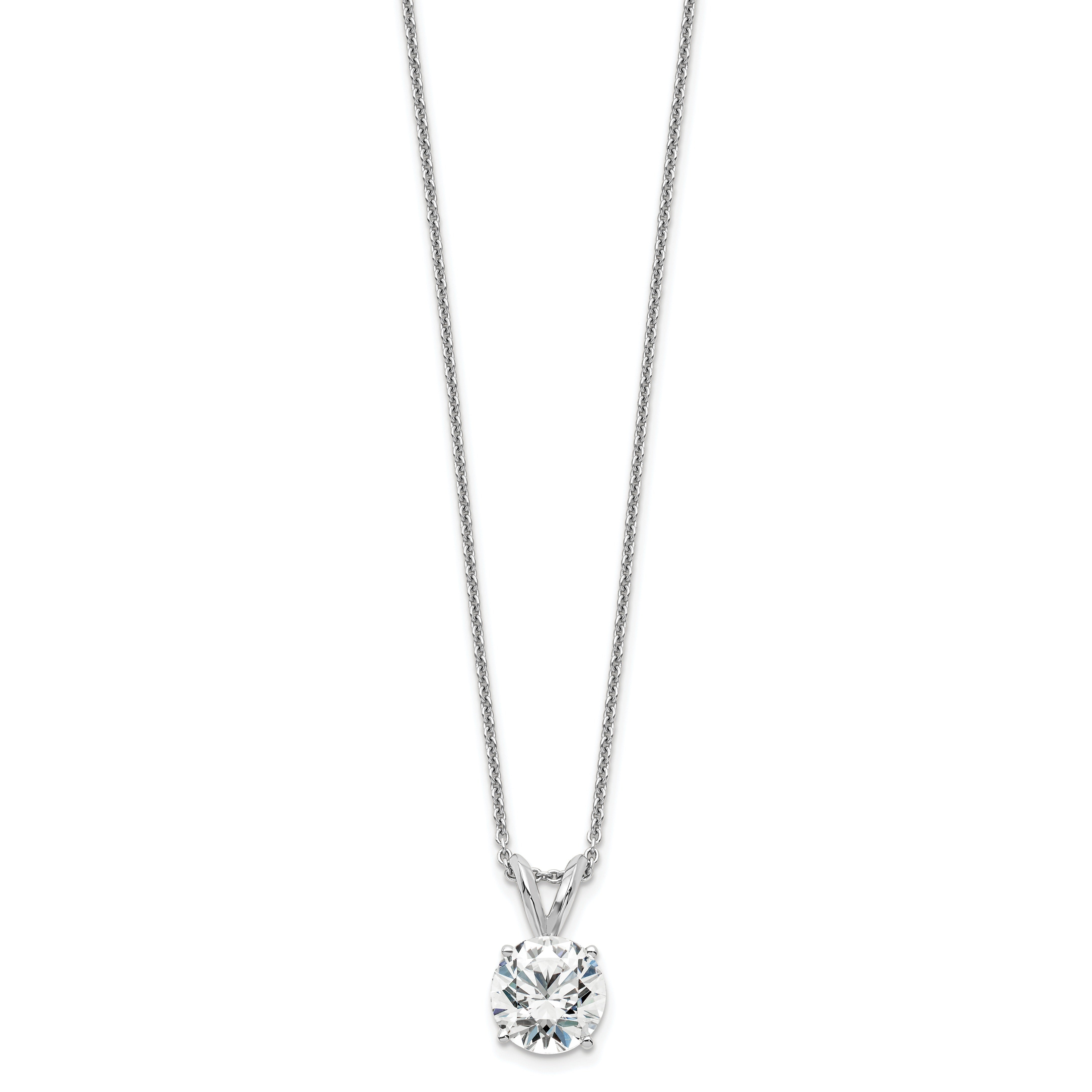 14 Carat Round Lab Grown Diamond Solitaire Necklace