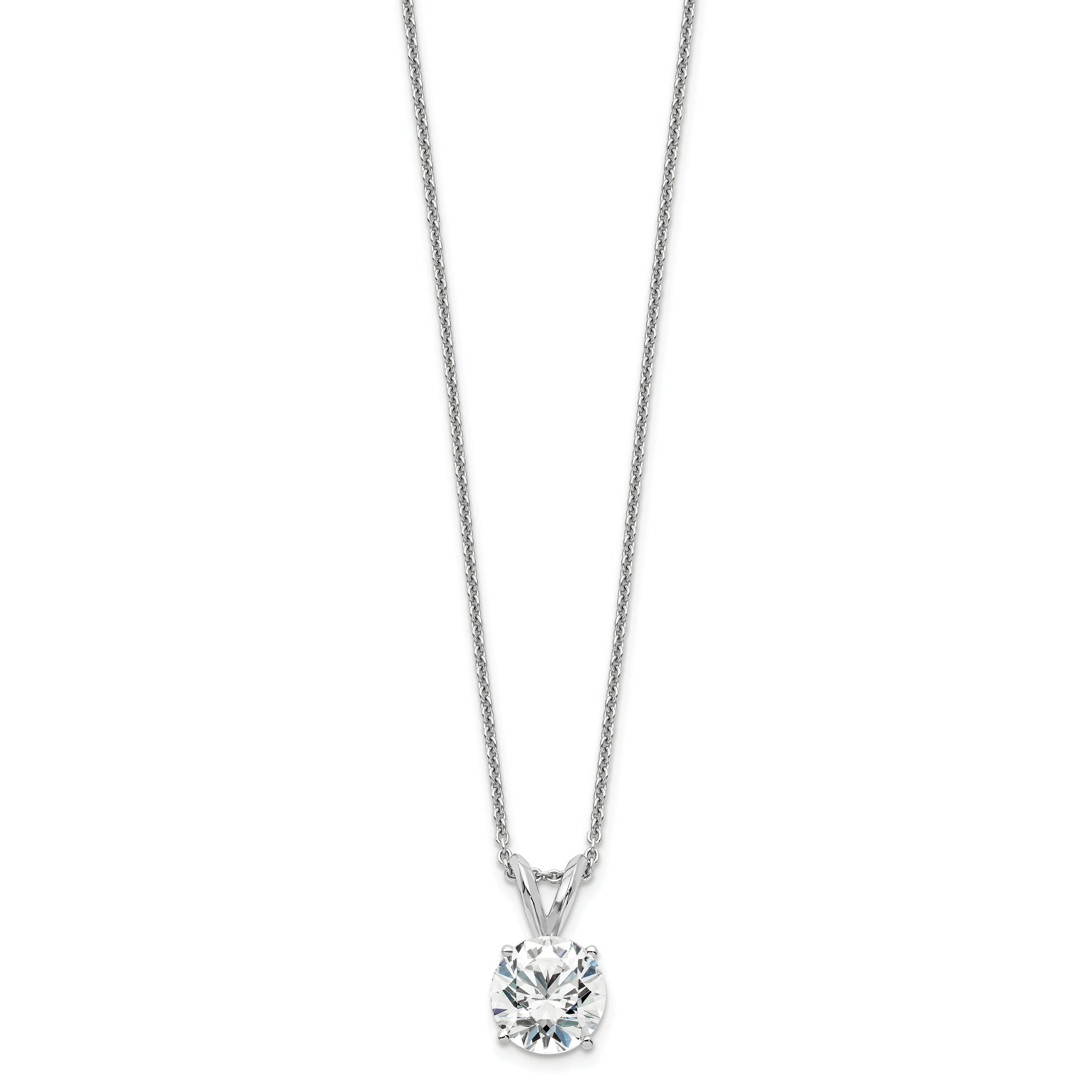 14 Carat Round Lab Grown Diamond Solitaire Necklace - Fine Diamond