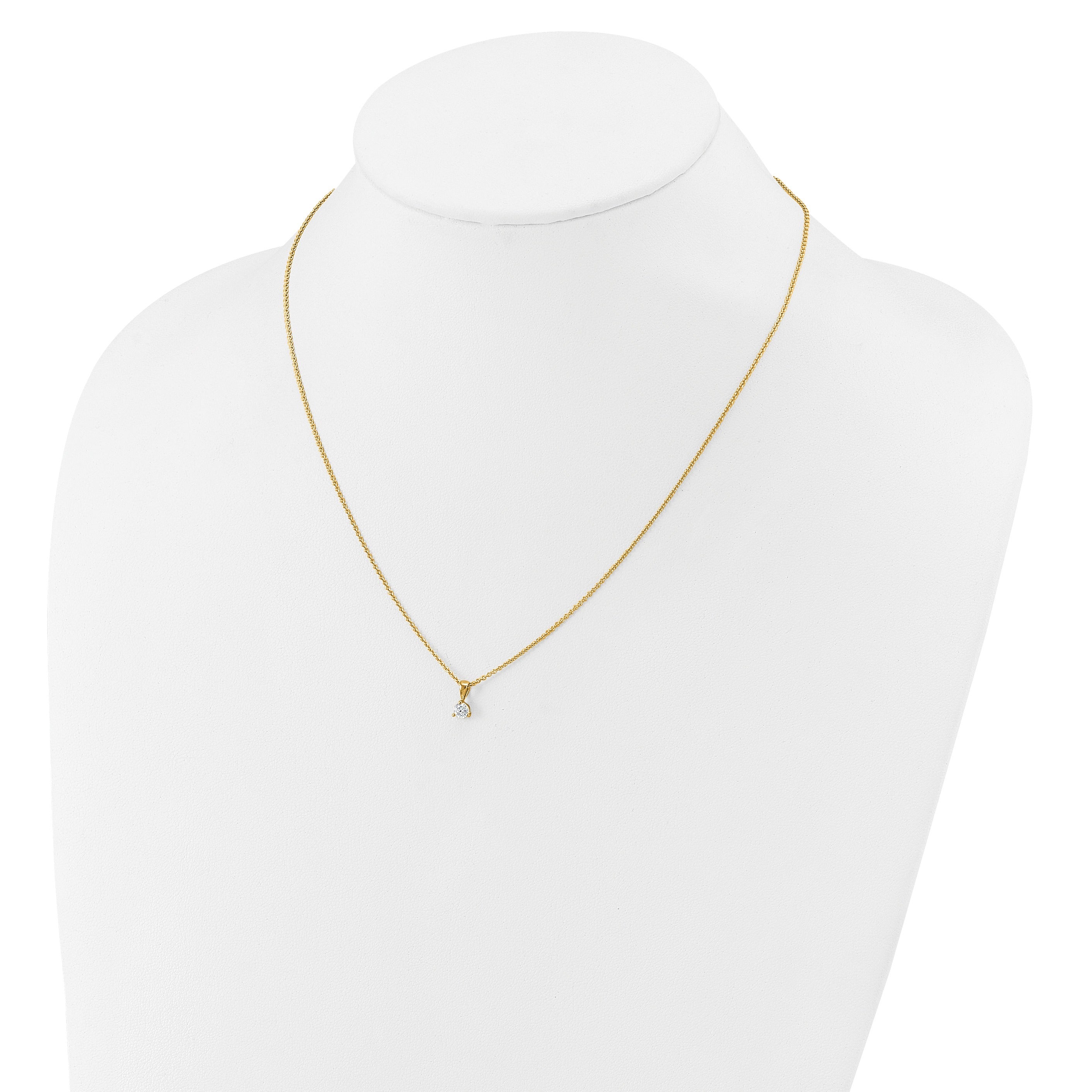 14k Gold Lab Grown Diamond Solitaire Pendant Necklace