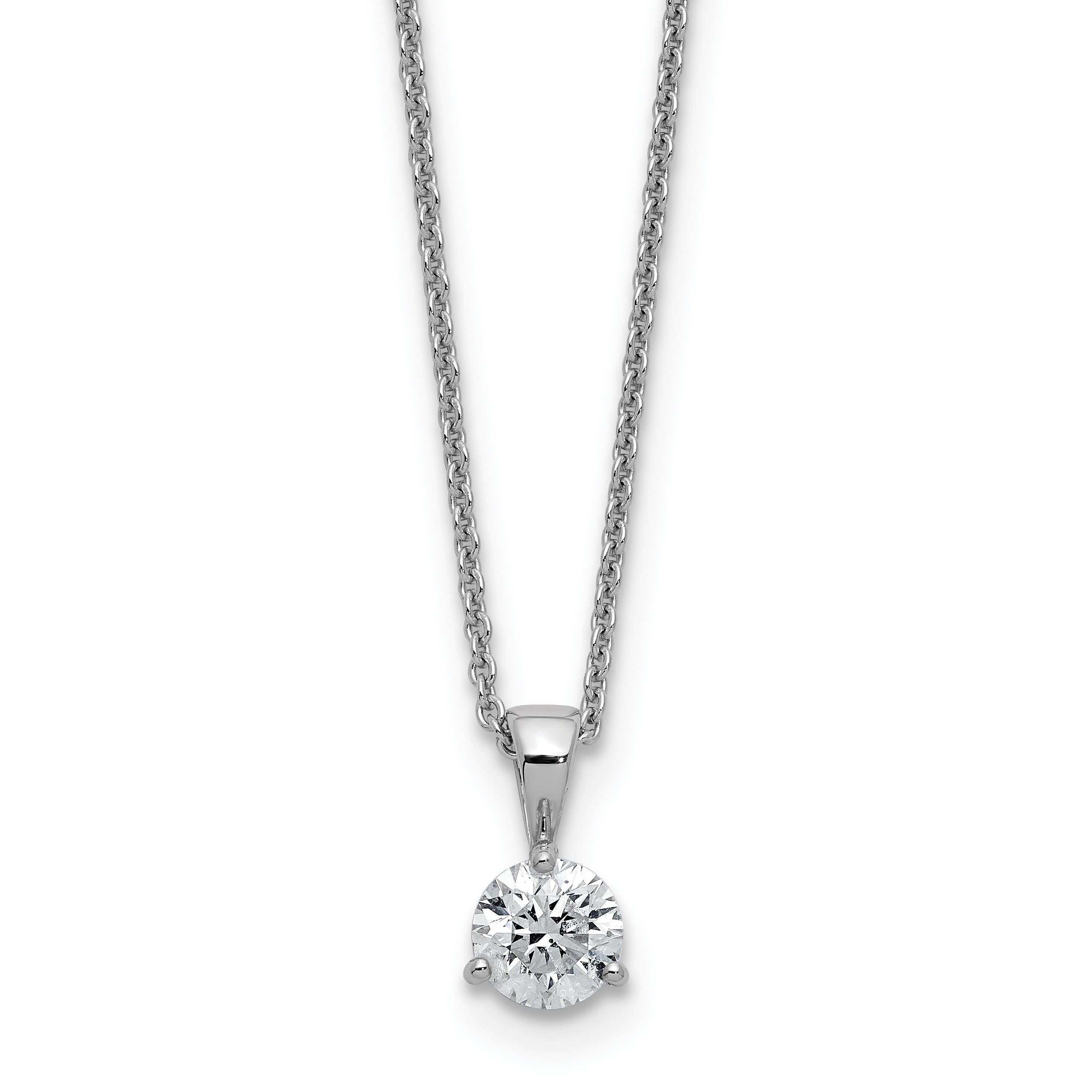 14k Gold Lab Grown Diamond Solitaire Pendant Necklace