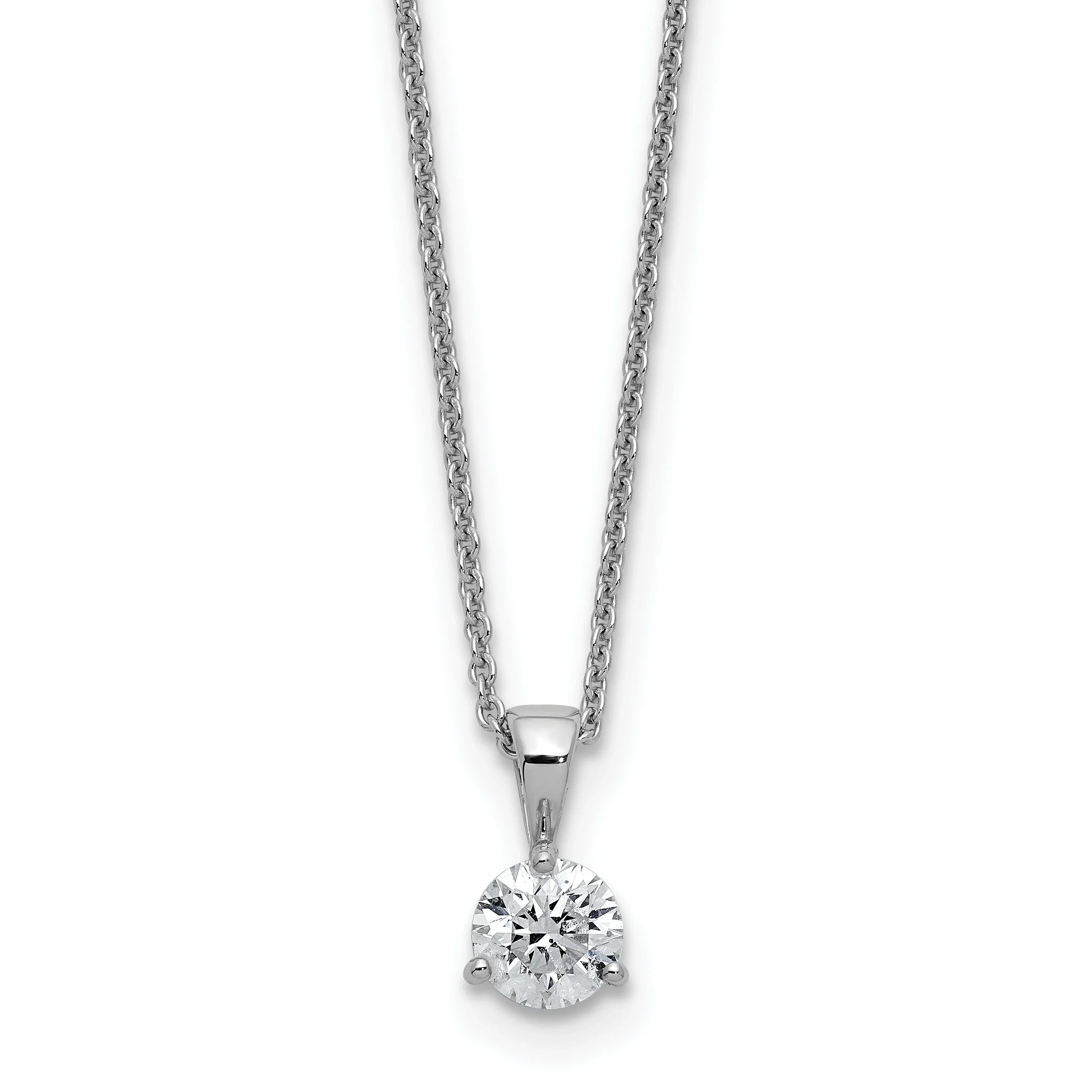 Lab Grown Diamond Gold Solitaire Pendant Necklace - Fine Diamond
