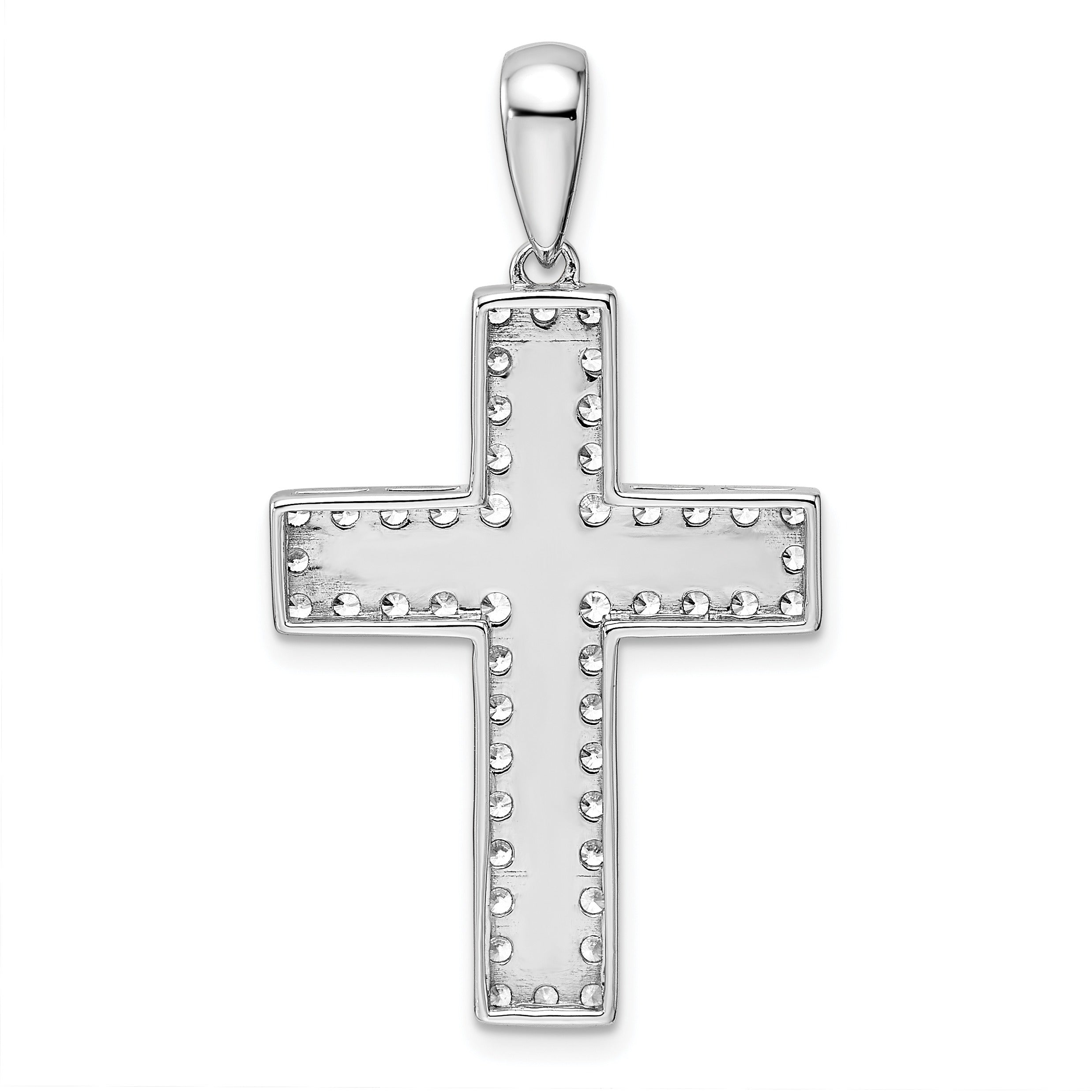 14K Gold Lab Diamond Cross Pendant